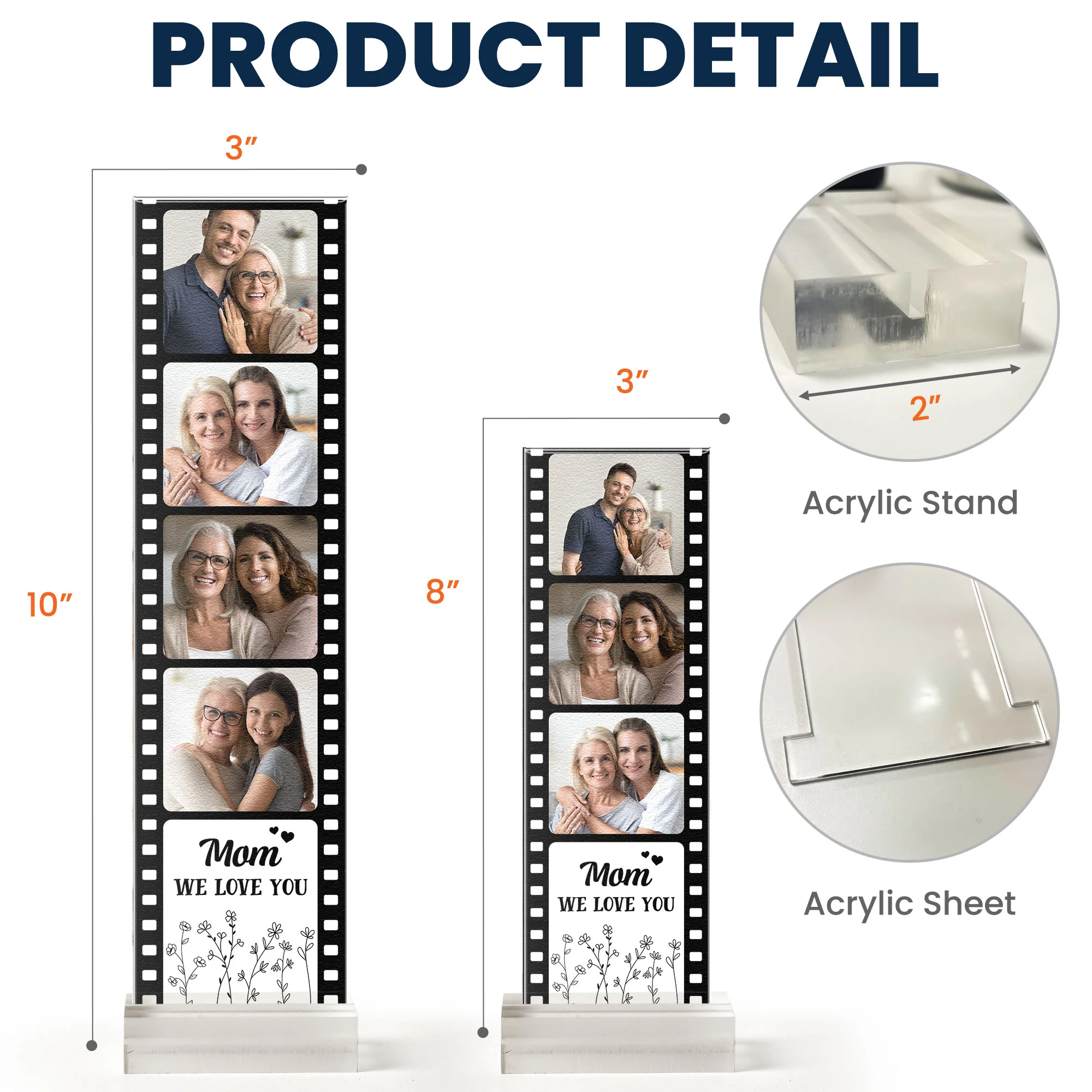 Mom We Love You - Custom Acrylic Photo Film Strip - Image 6