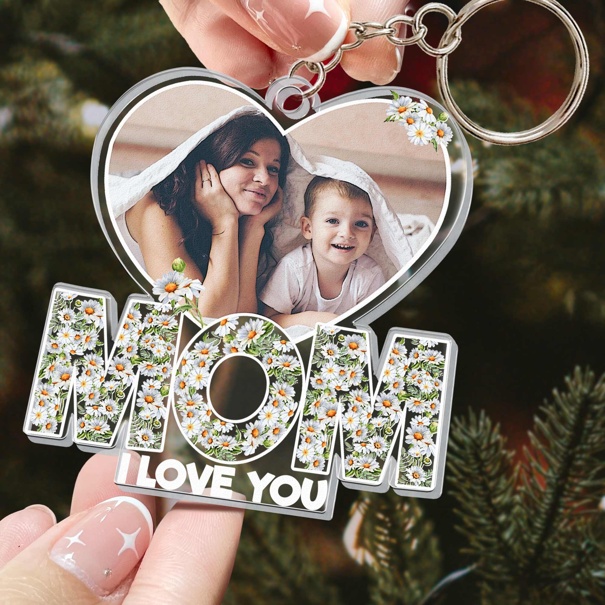 Mom We Love You - Personalized Acrylic Photo Keychain - Image 4