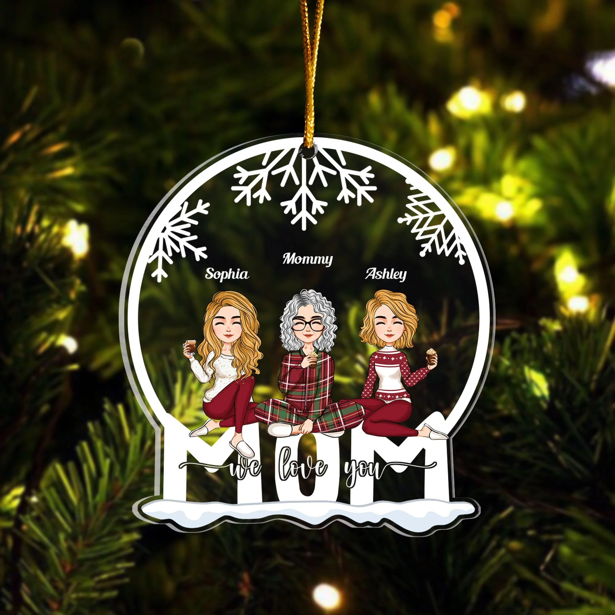 Mom - We Love You - Personalized Custom Shaped Acrylic Ornament - Image 3