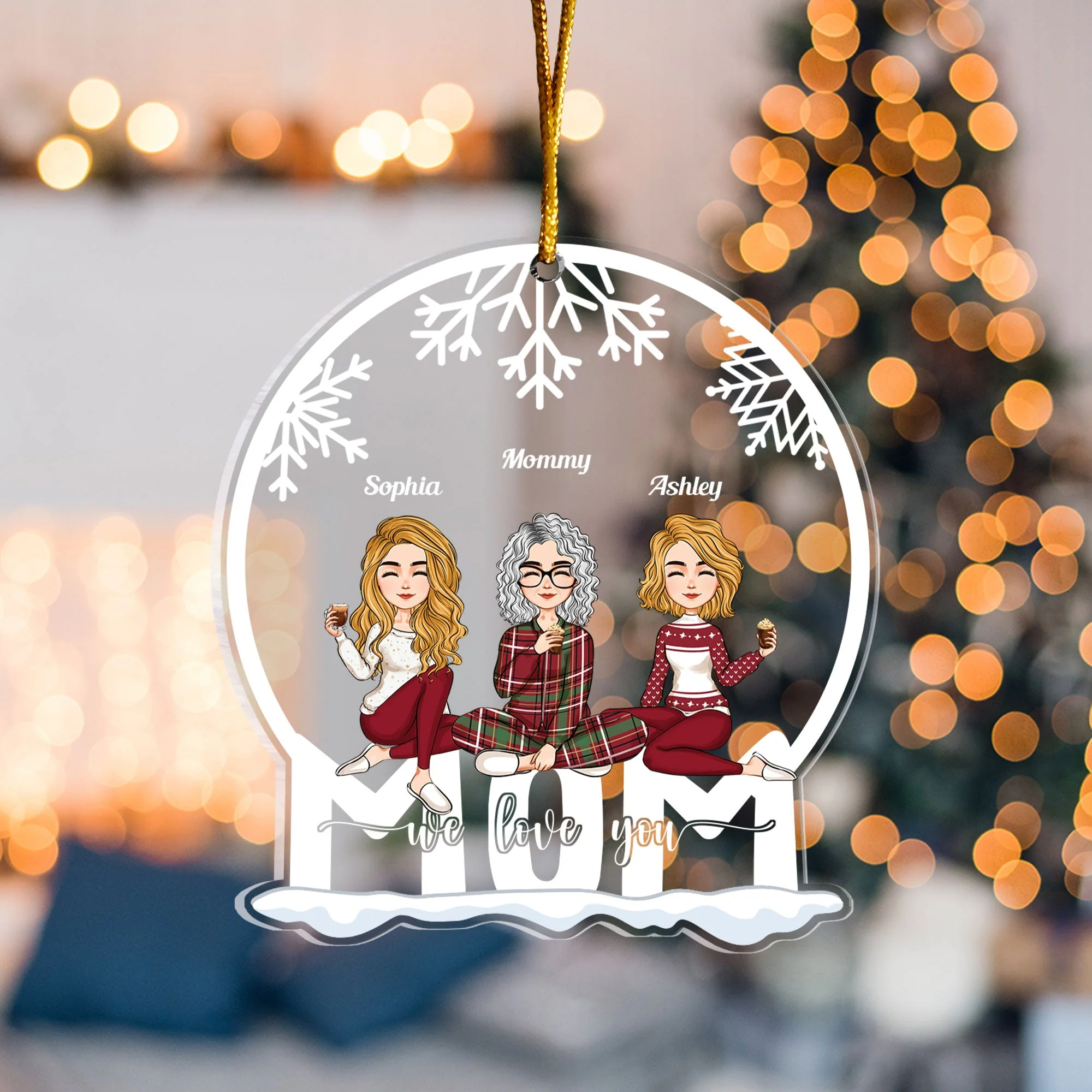Mom - We Love You - Personalized Custom Shaped Acrylic Ornament - Image 4