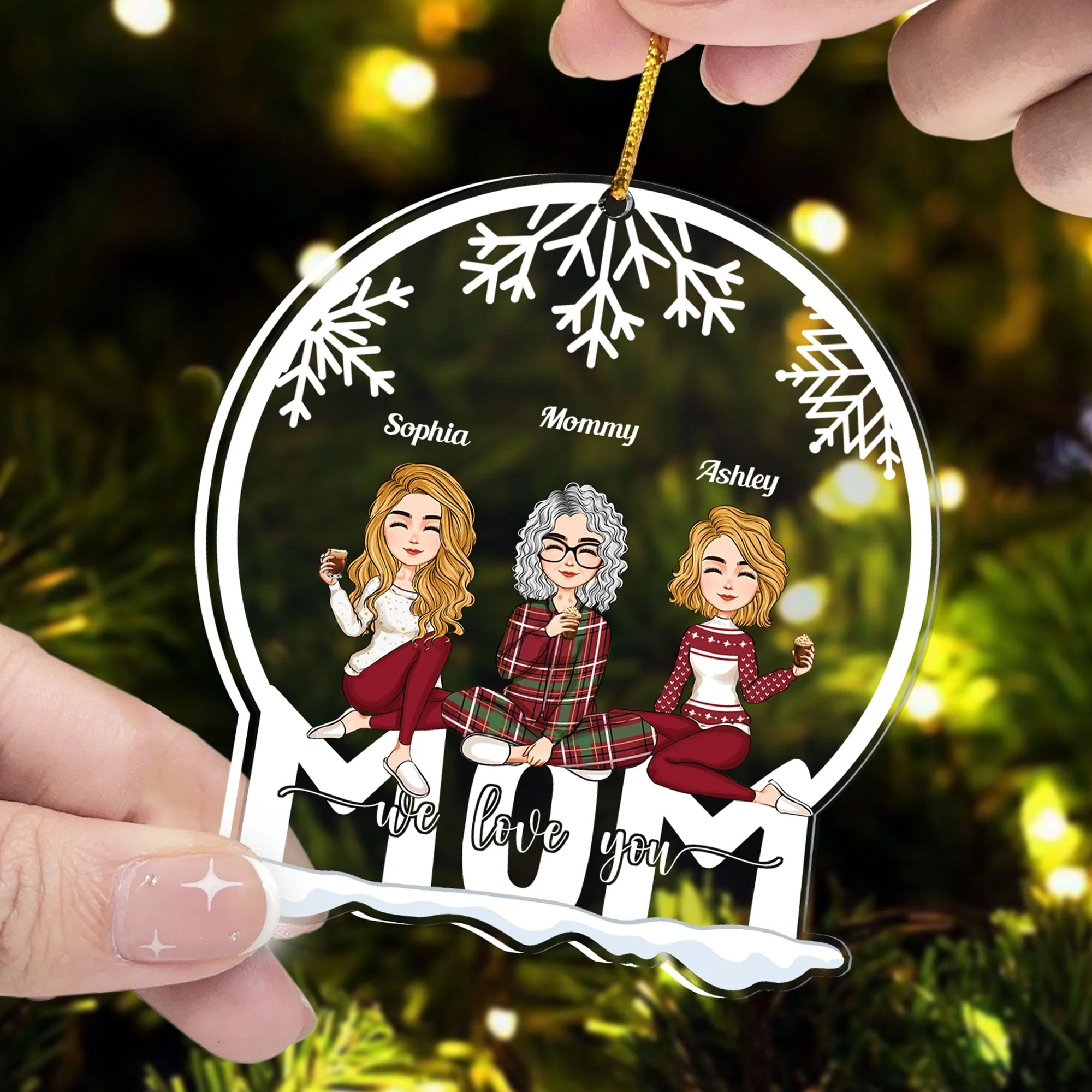 Mom - We Love You - Personalized Custom Shaped Acrylic Ornament - Image 5
