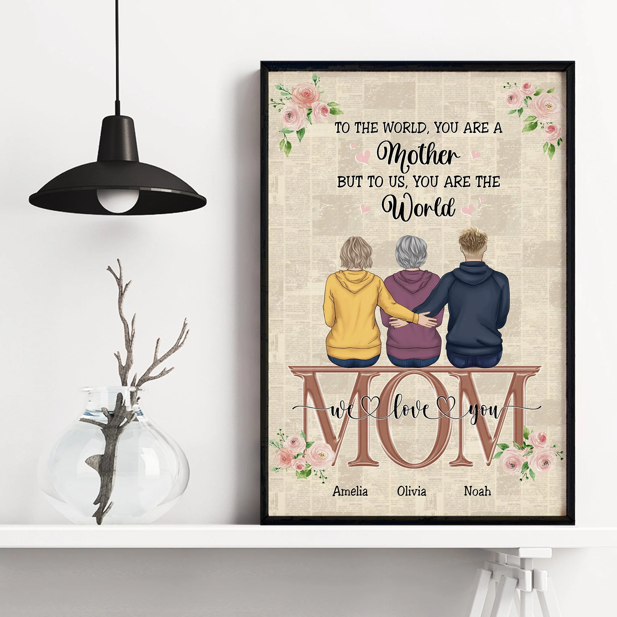 Mom You Are The World - Personalized Poster/Wrapped Canvas - Mother's Day Gift For Mom, Mother - Image 3