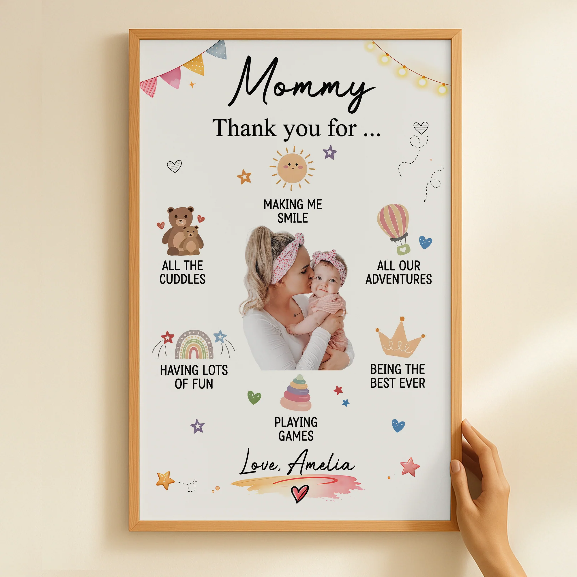 Mommy Gifts From Baby Son Daughter Custom Photo - Personalized Poster - Image 7