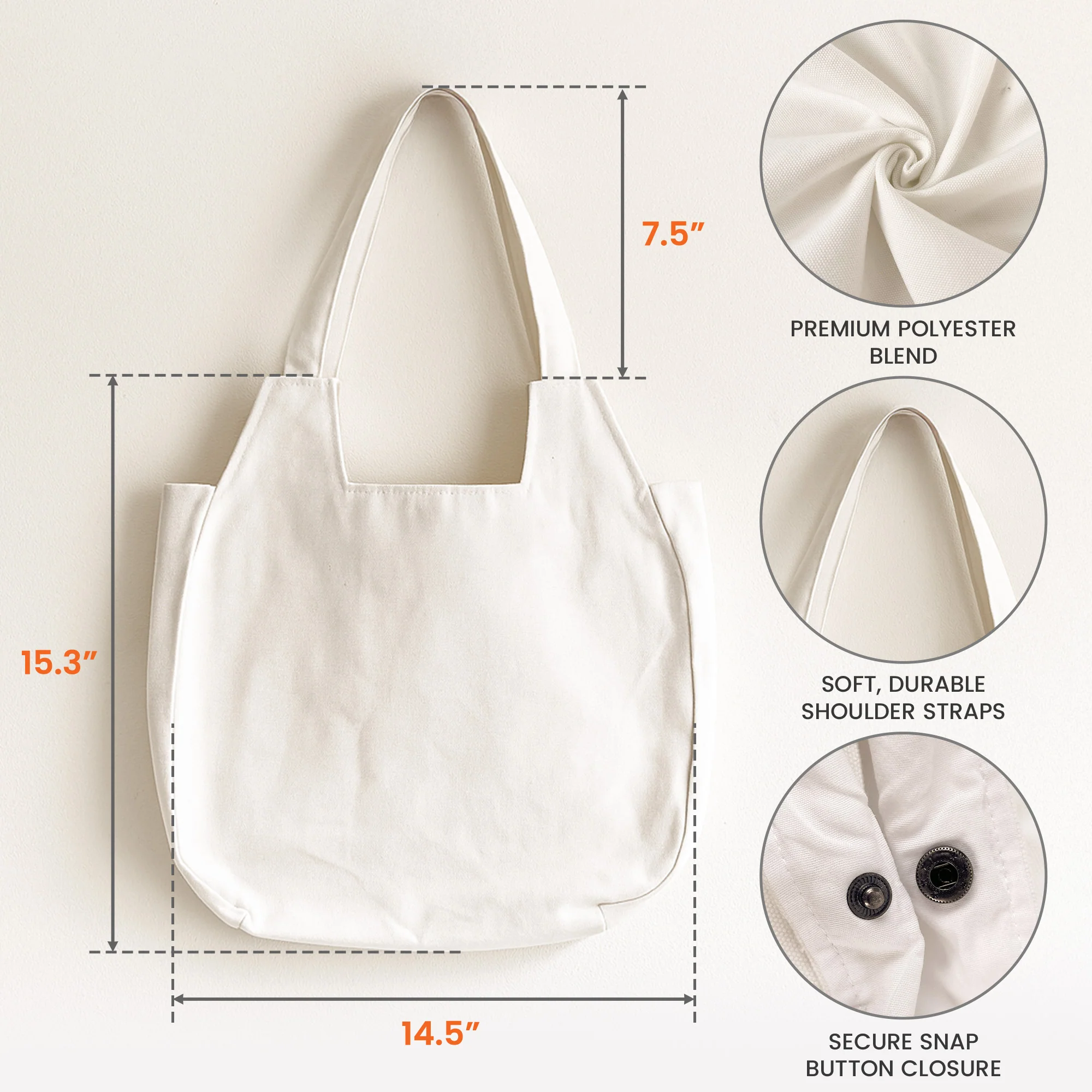 Monogram Letter - Personalized Round Tote Bag - Image 6