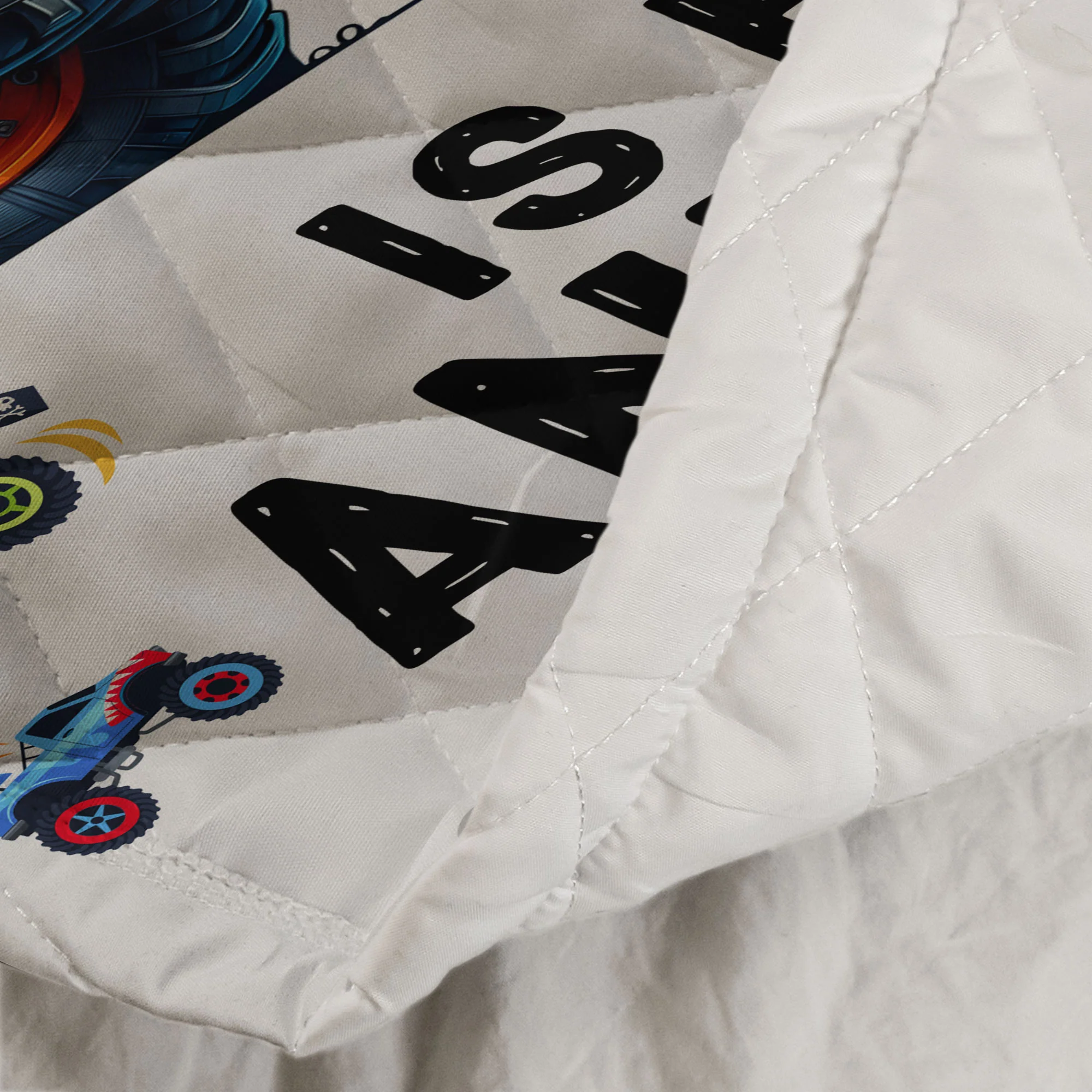 Monster Truck Alphabet Gift For Kid - Custom Quilt Set - Image 4