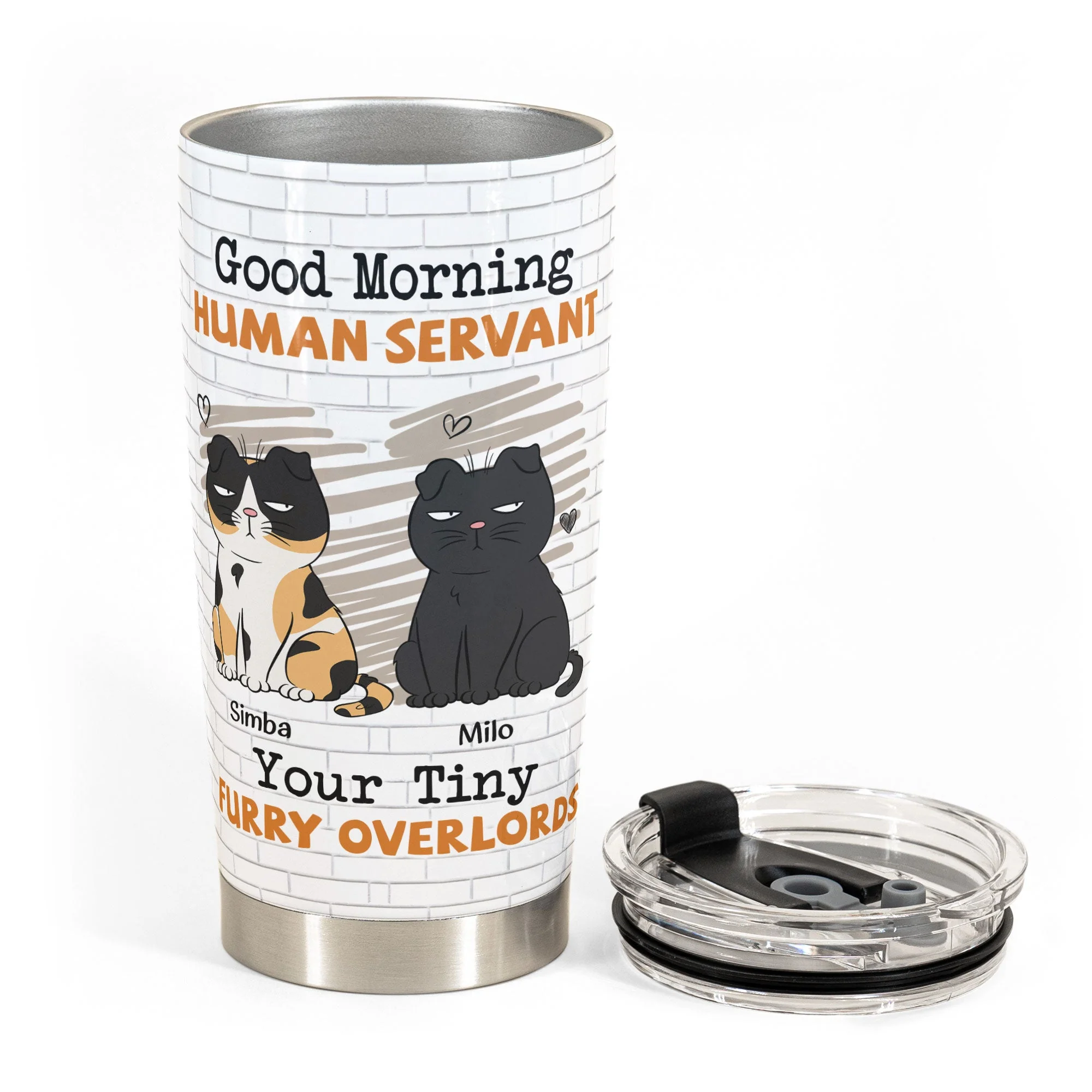 Morning Human Servant - Personalized Tumbler Cup - Image 3