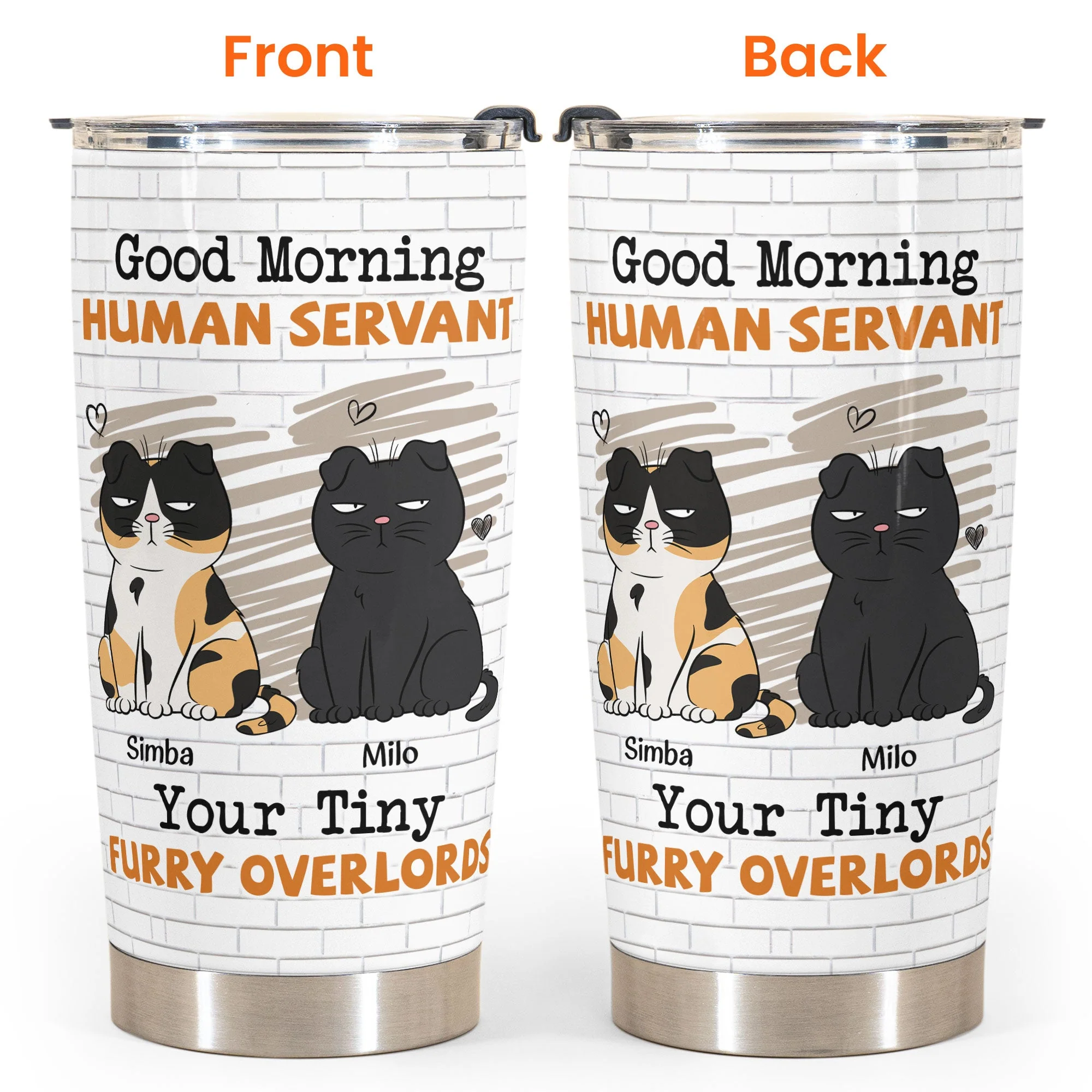 Morning Human Servant - Personalized Tumbler Cup - Image 4
