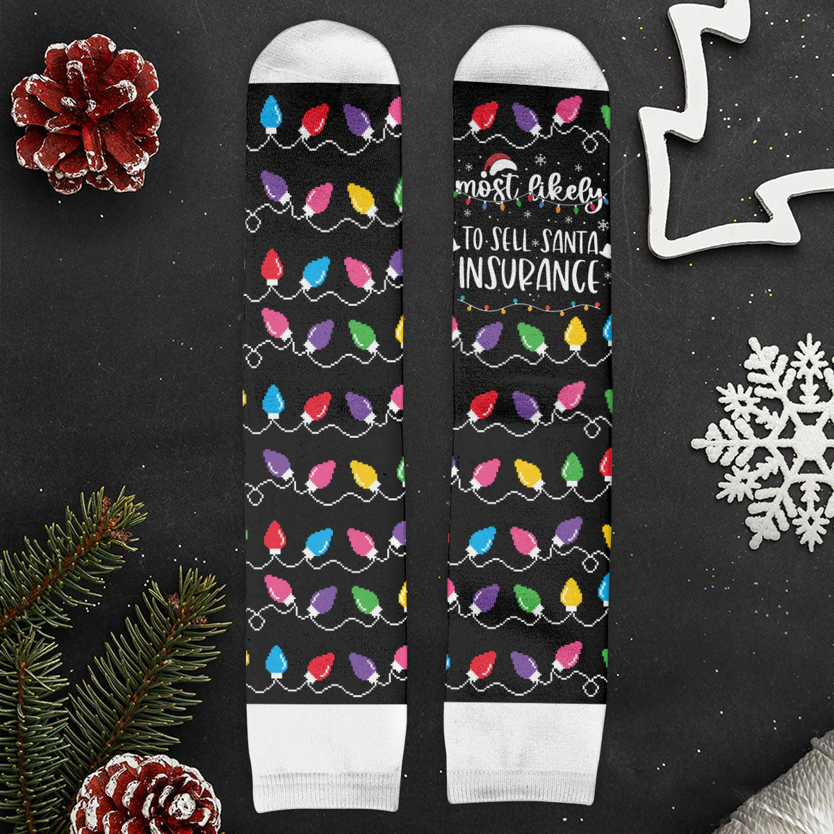 Most Likely And Custom Christmas Family - Personalized Crew Socks - Image 6
