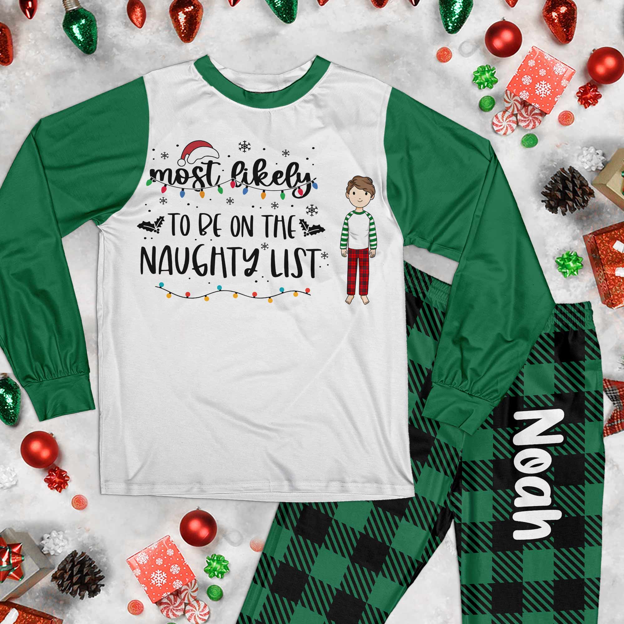 Most Likely To Christmas - Personalized Pajama Set - Image 3