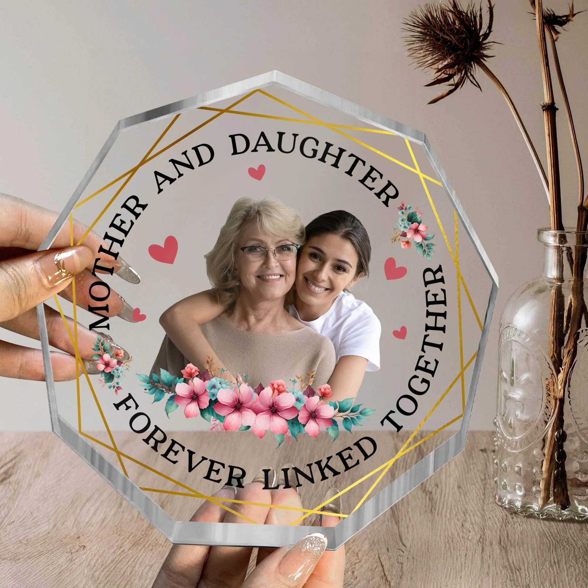 Mother And Children A Bond That Can't Be Broken - Personalized Acrylic Photo Plaque - Image 2