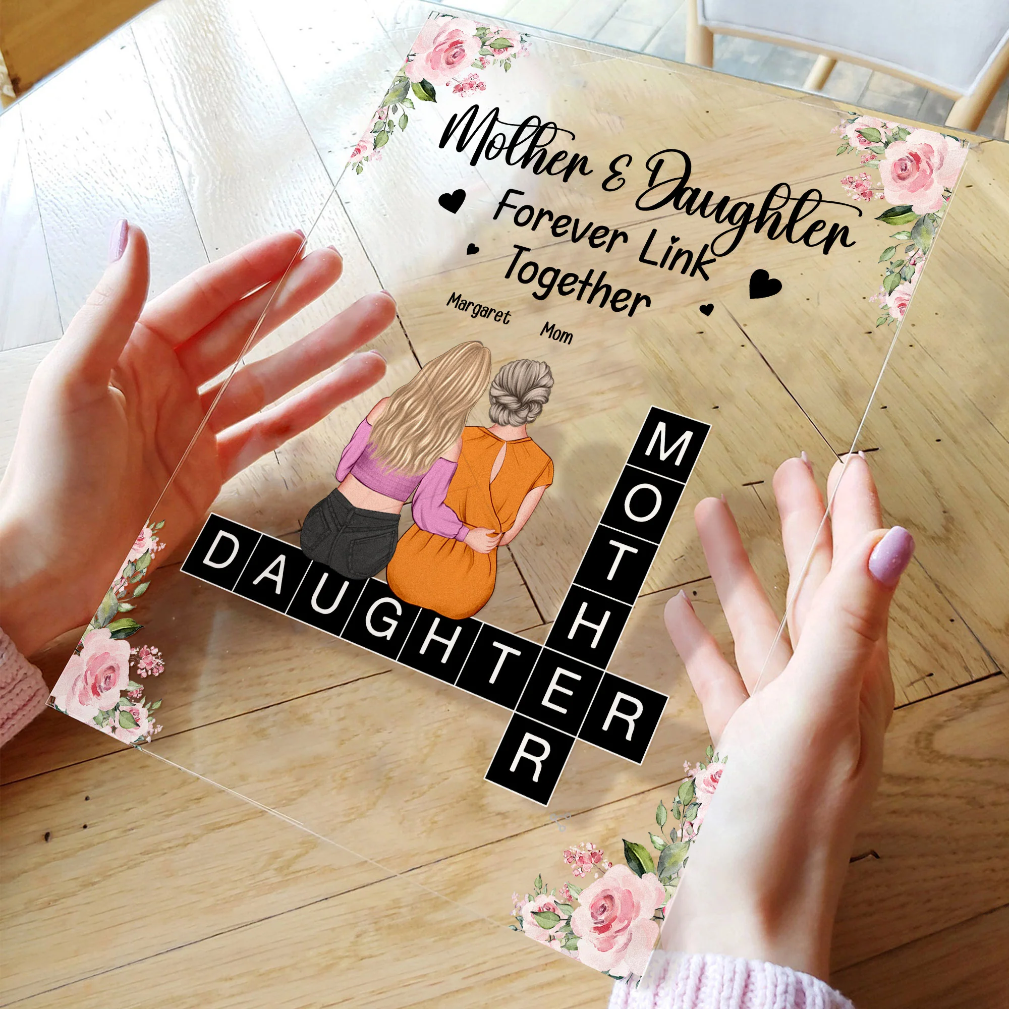 Mother And Children Forever Link Together - Personalized Acrylic Plaque - Image 2