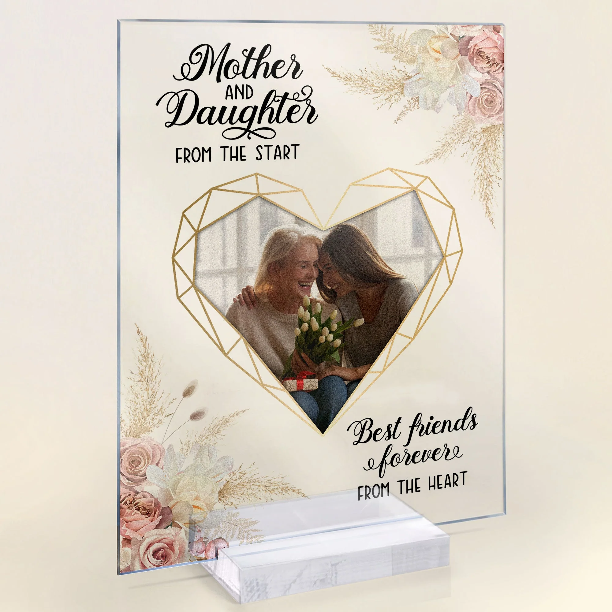 Mother And Daughter BFF Forever - Personalized Acrylic Photo Plaque - Image 6