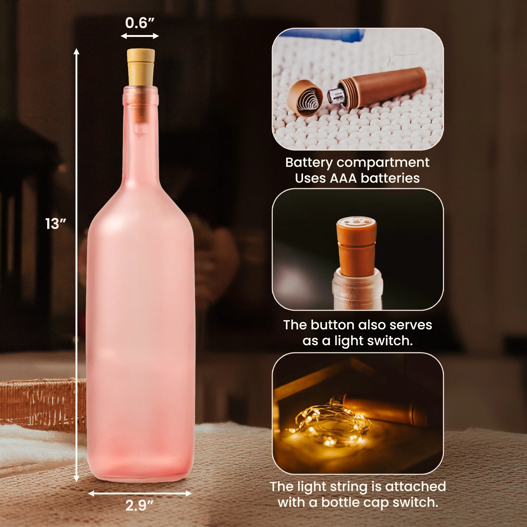Mother And Daughter Forever Linked Together Custom Birth Flower - Personalized Bottle Lamp - Image 4