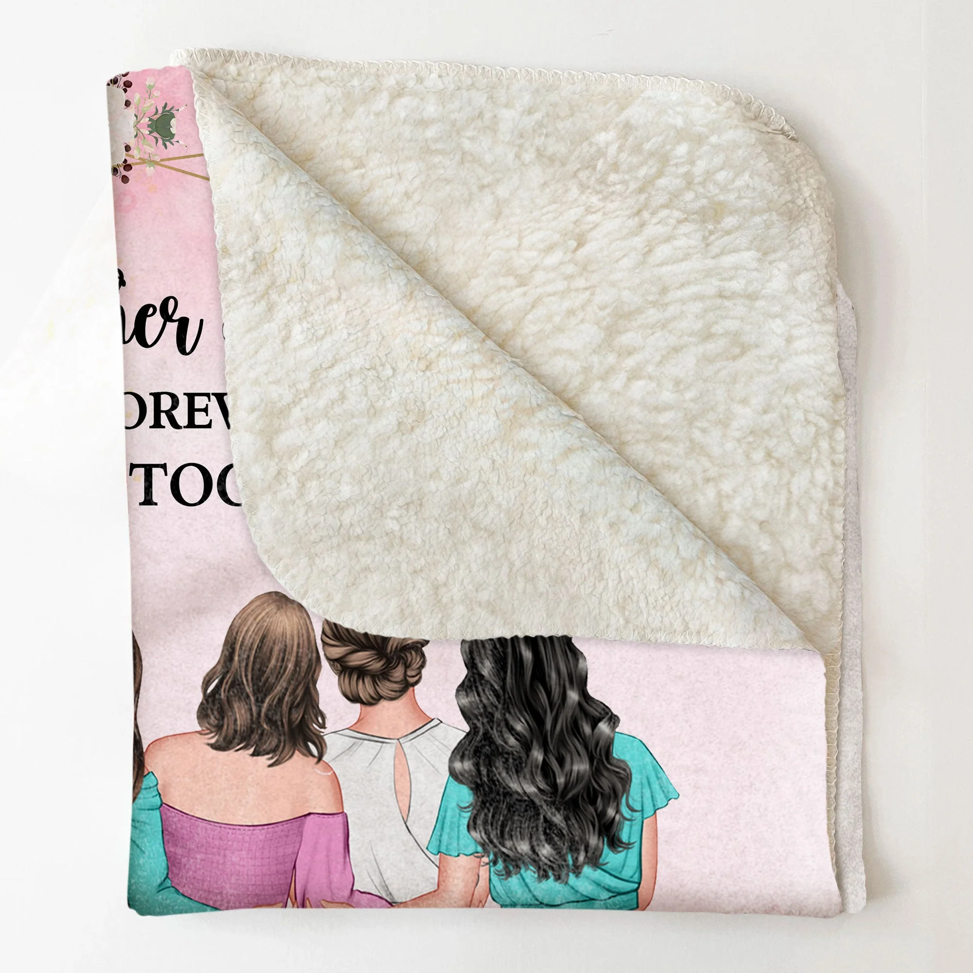 Mother And Daughter Forever Linked Together - Personalized Blanket - Image 5