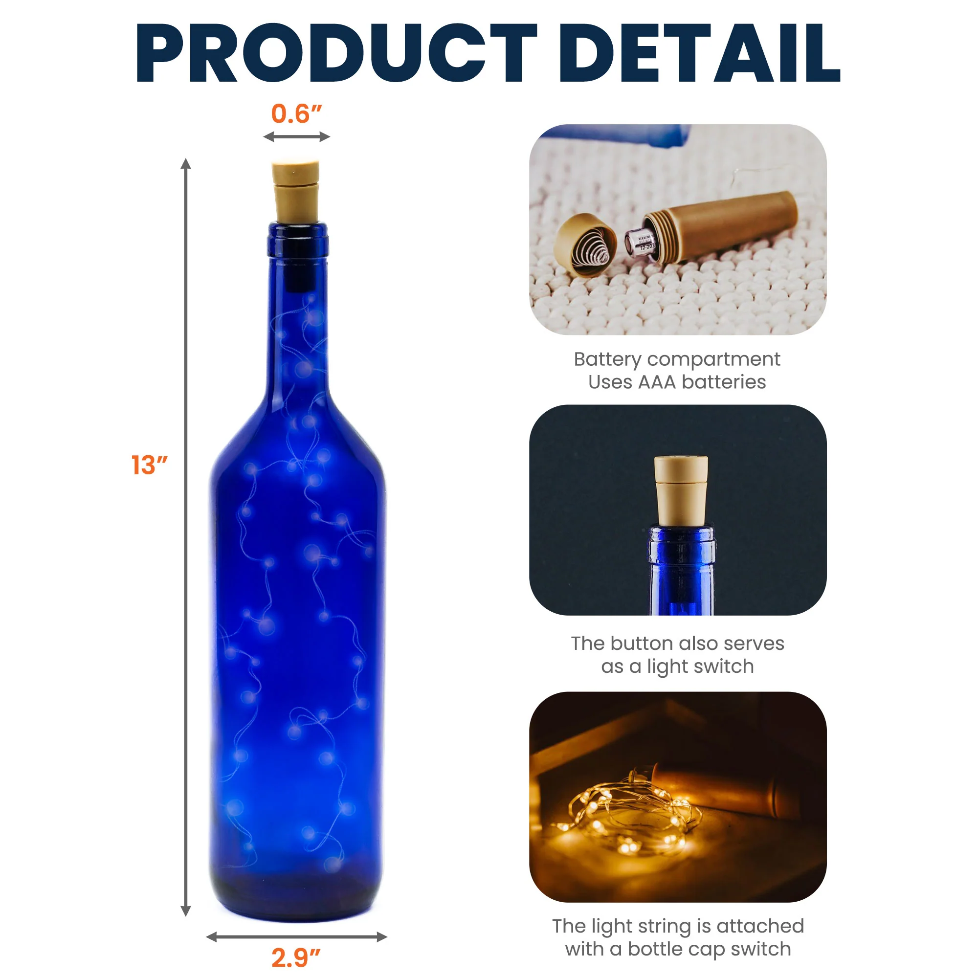 Mother And Daughter Forever Linked Together - Personalized Blue Bottle Lamp - Image 5