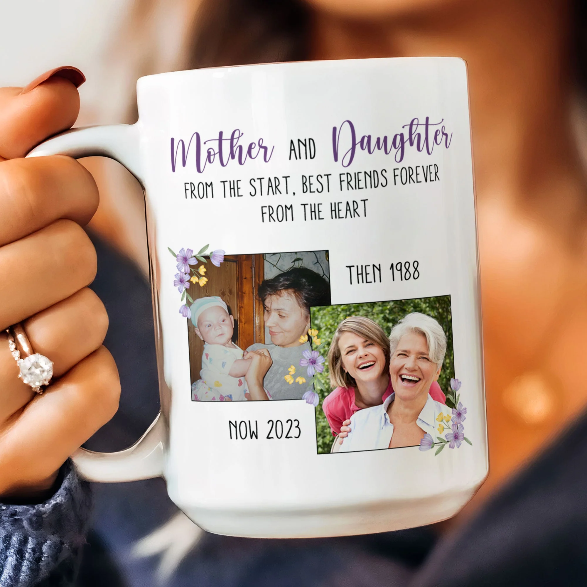 Mother And Daughter From The Start - Personalized Photo Mug - Image 10