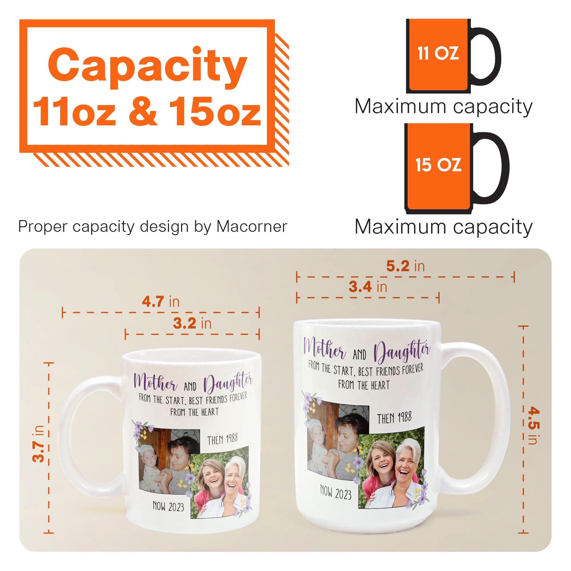 Mother And Daughter From The Start - Personalized Photo Mug - Image 7
