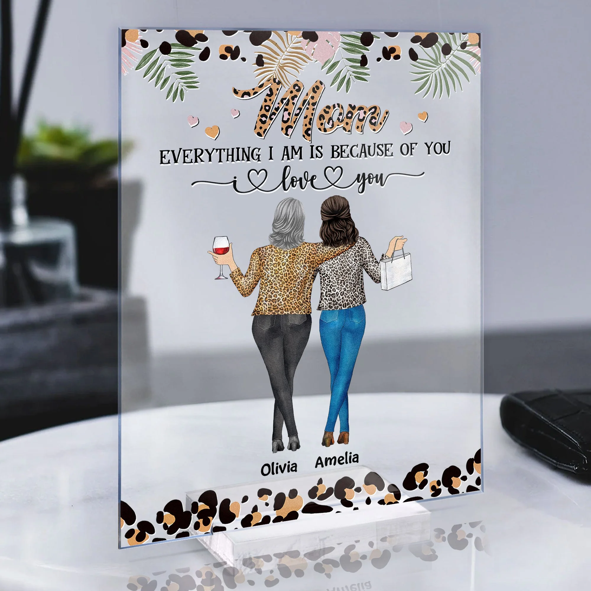 Mother And Daughters - Personalized Acrylic Plaque - Image 2