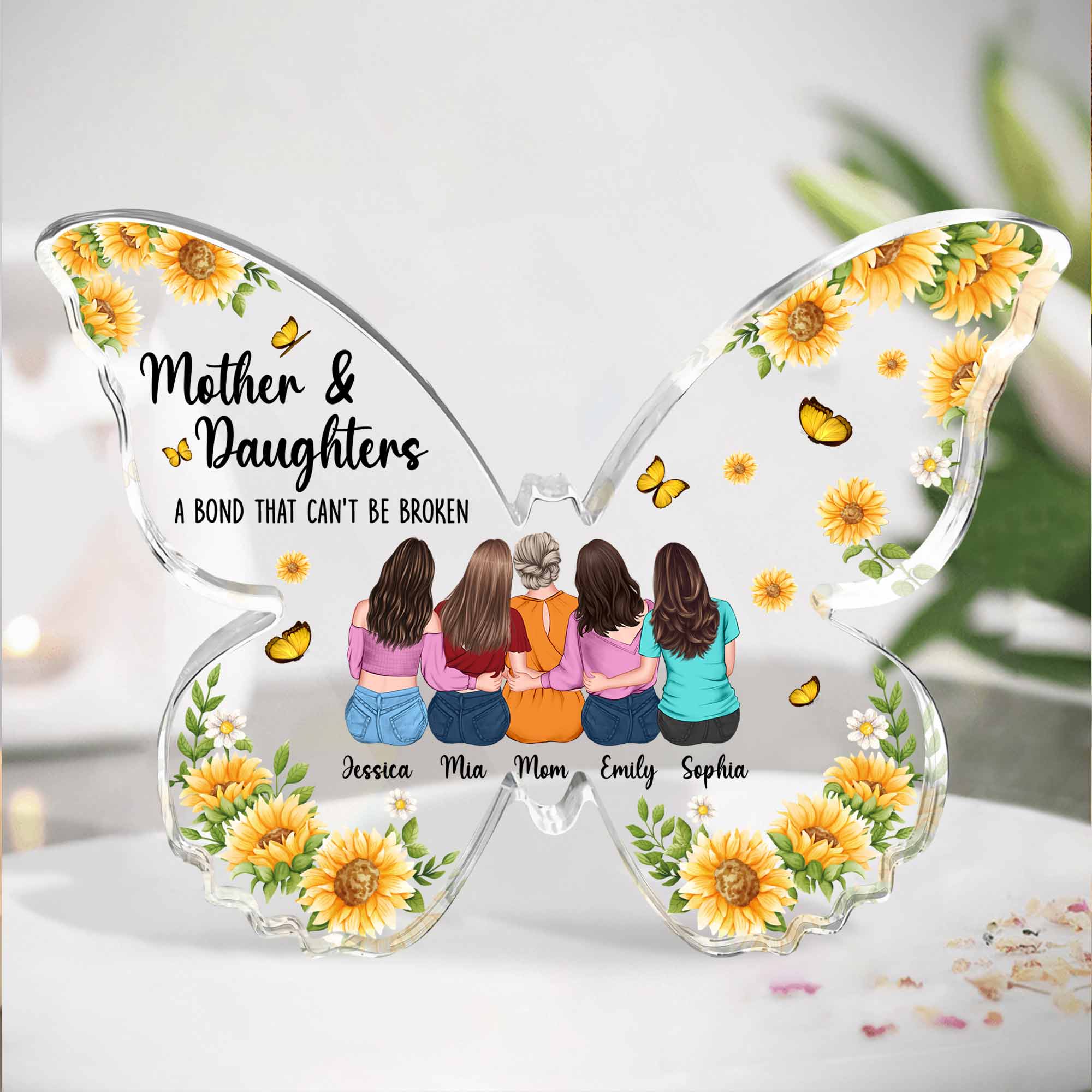 Mother Daughter, Bond That Can't Be Broken - Personalized Acrylic Plaque - Image 2