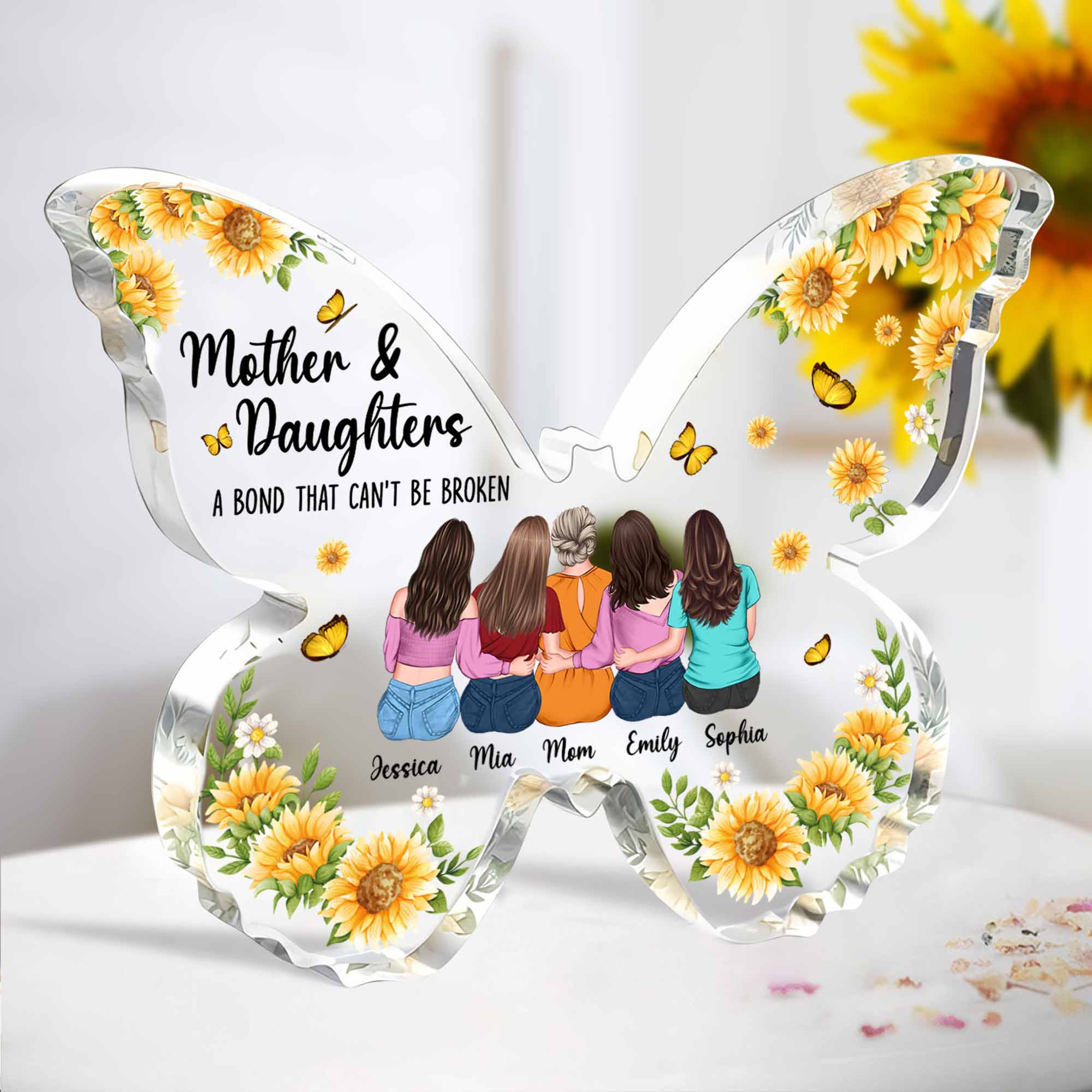 Mother Daughter, Bond That Can't Be Broken - Personalized Acrylic Plaque - Image 4