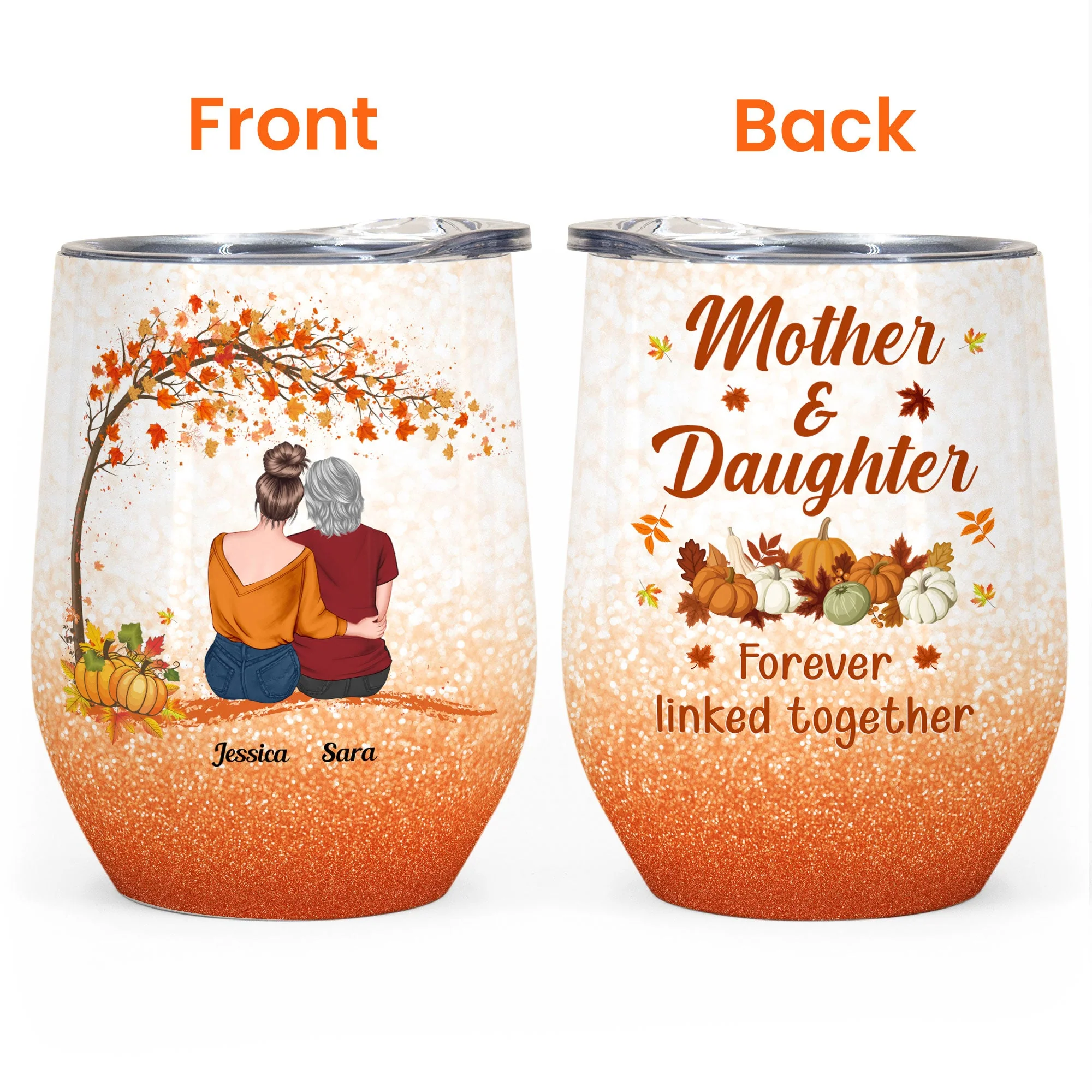 Mother & Daughter - Personalized Wine Tumbler - Birthday, Loving Gift For Mother, Daughter - Image 3