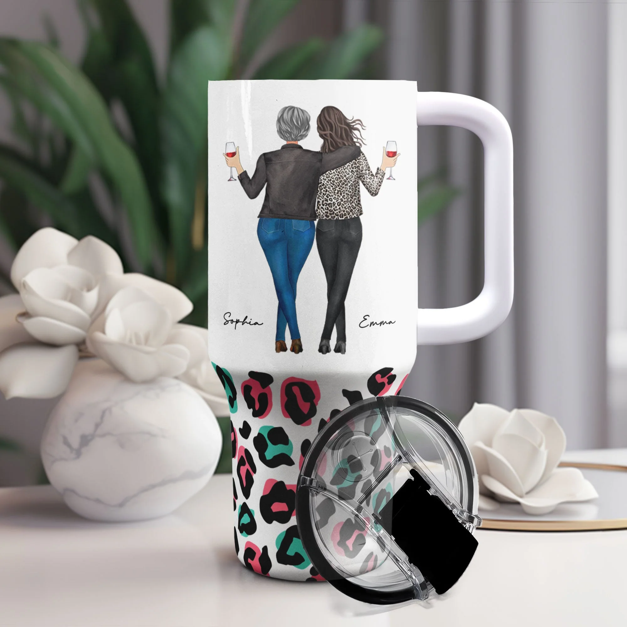 Mother Daughter's Best Friend Mom Gifts - Personalized 40oz Tumbler With Straw - Image 2