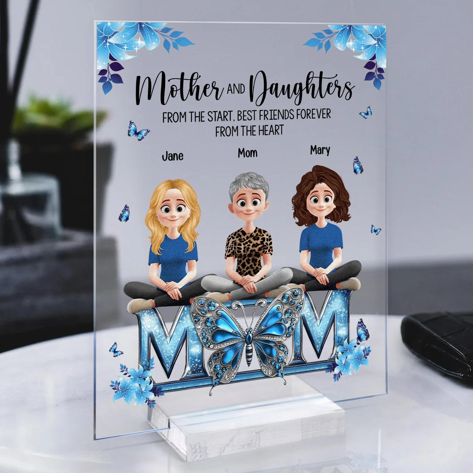 Mother & Daughters BFF Forever Gifts For Mom New Version - Personalized Acrylic Plaque - Image 4