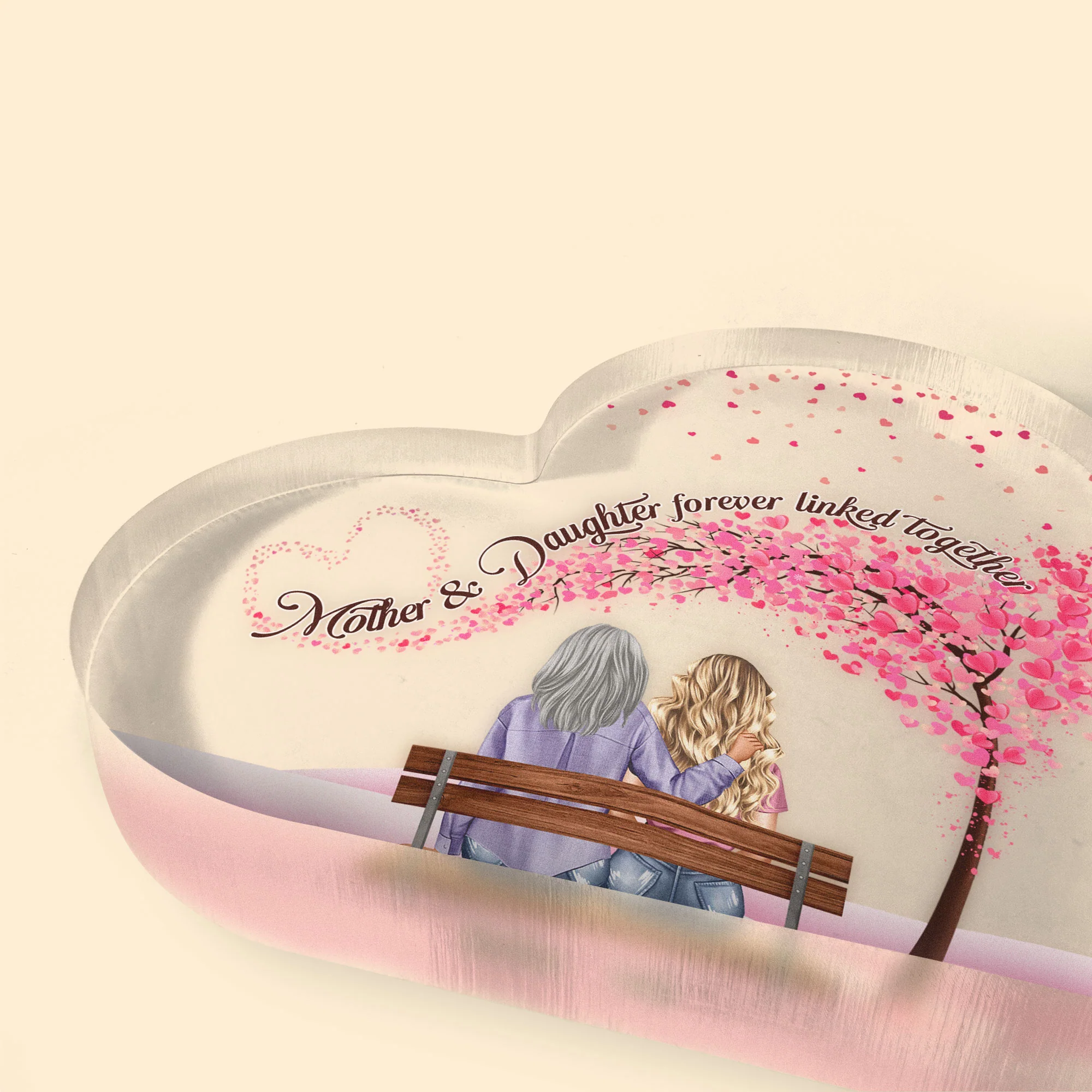 Mother Daughters Forever Linked Together - Personalized Acrylic Plaque - Image 5