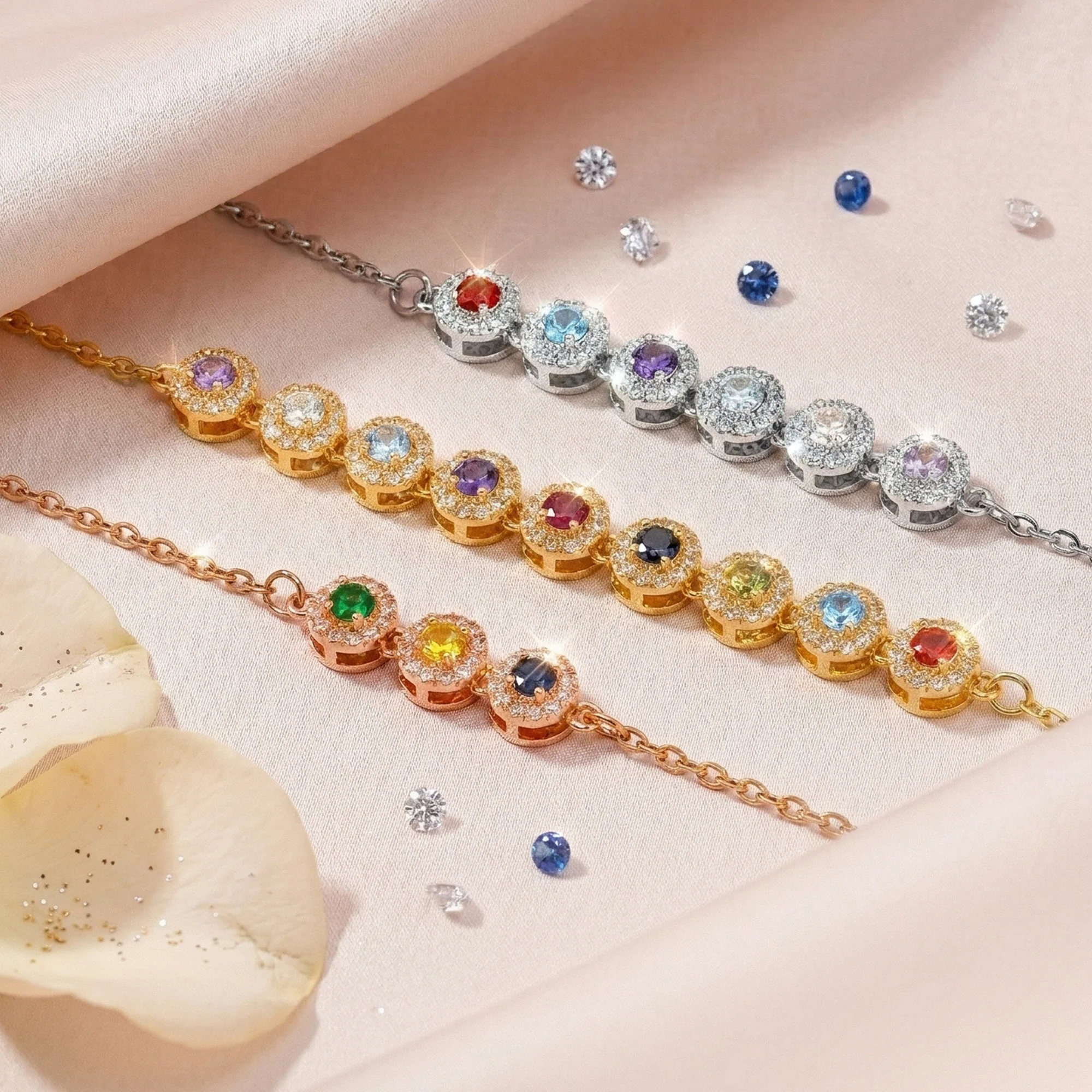 Mother & Daughters Forever Linked Together - Personalized Bracelet - Image 3