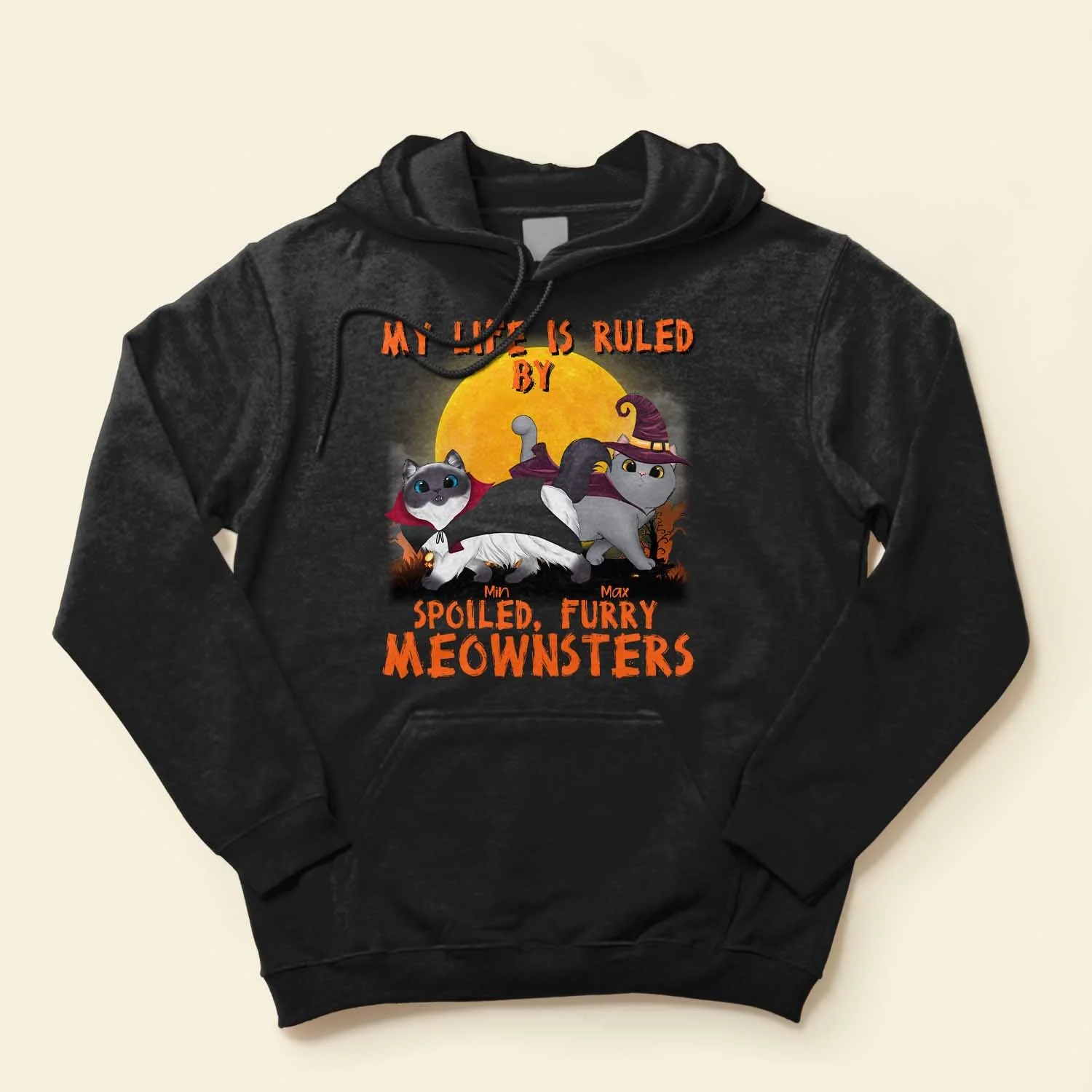 Mother, Father Of Meownsters - Personalized Shirt - Walking Cat - Image 4