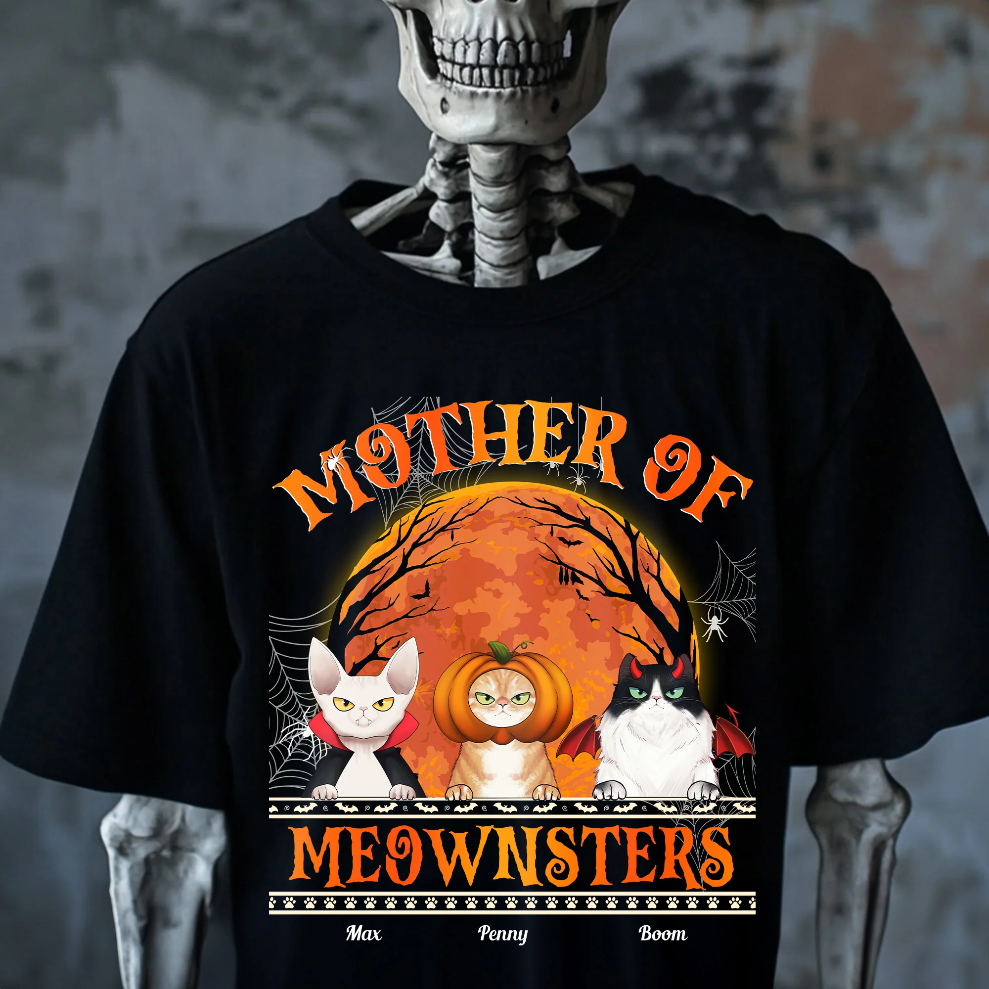 Mother Of Meownsters Halloween - Personalized Shirt - Image 2