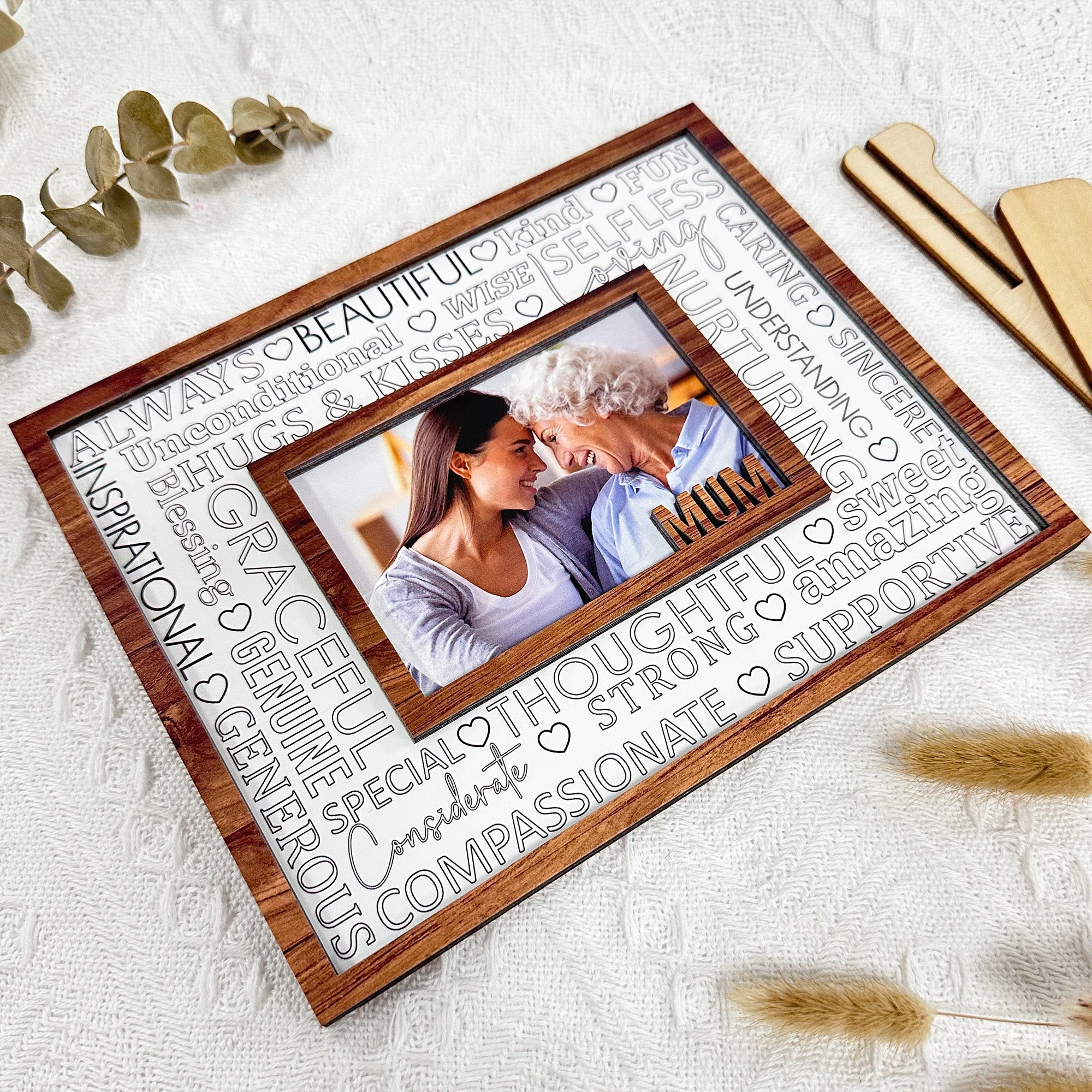 Mother's Day Gift For Mom - Always Beautiful Kind - Personalized Wooden Photo Plaque - Image 6