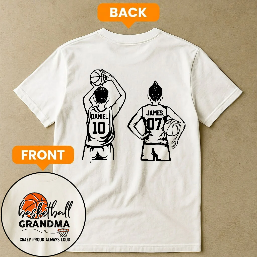 Mother's Day Gifts, Basketball Grandma, Crazy Proud, Always Loud - Personalized Shirt - Image 3
