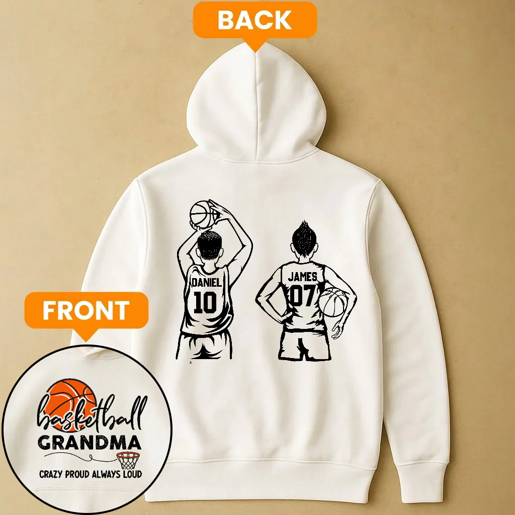 Mother's Day Gifts, Basketball Grandma, Crazy Proud, Always Loud - Personalized Shirt - Image 4