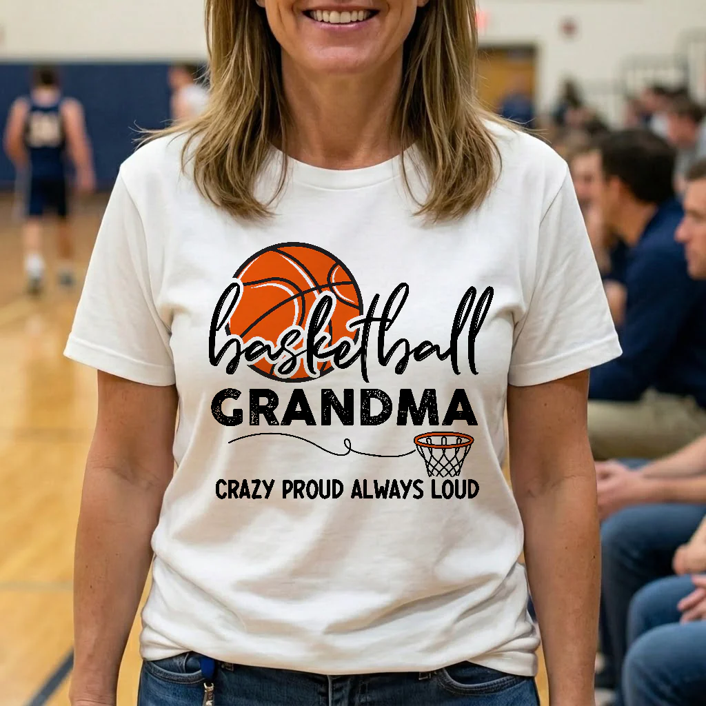 Mother's Day Gifts, Basketball Grandma, Crazy Proud, Always Loud - Personalized Shirt - Image 5