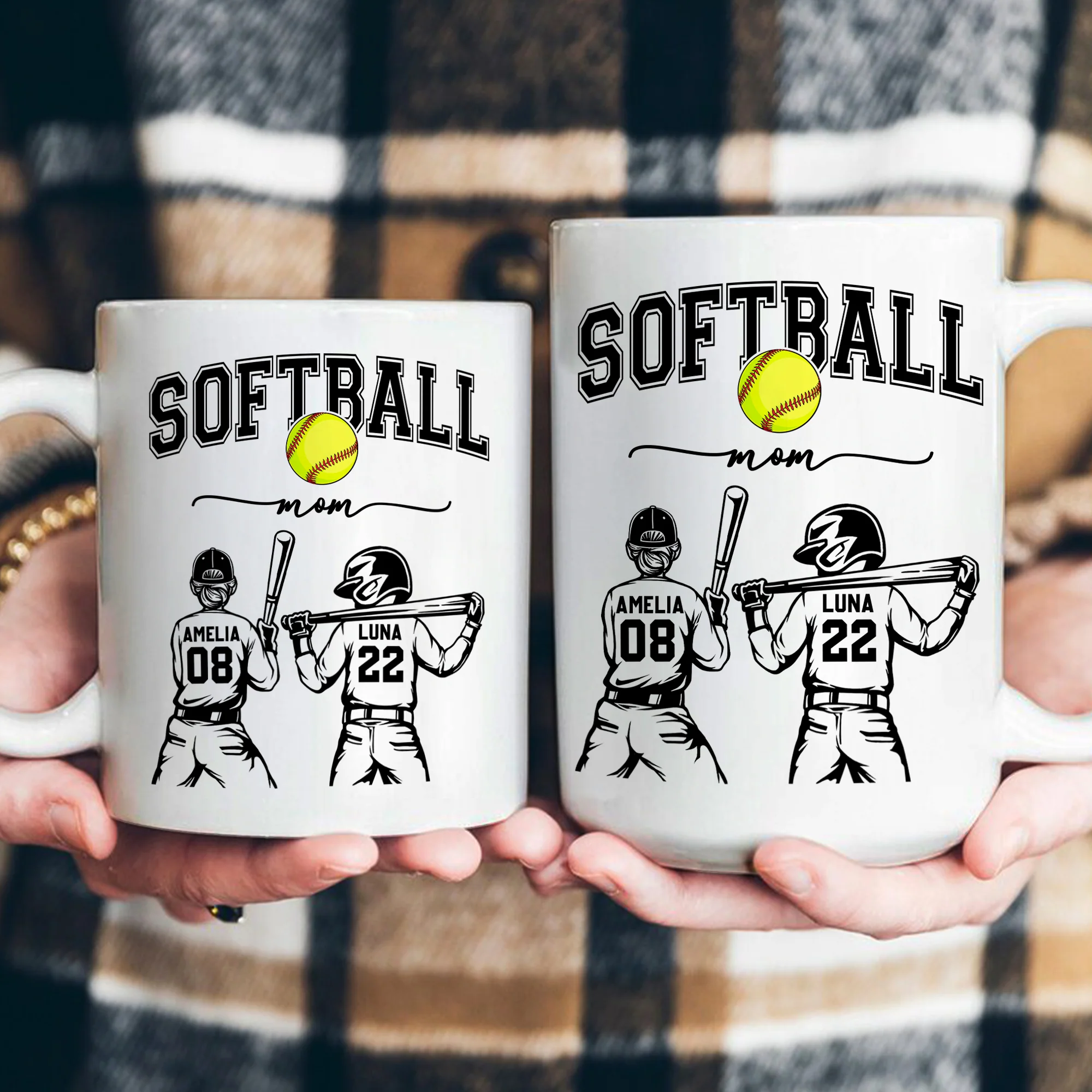 Mother's Day Gifts, Custom Softball Mom, Grandma - Personalized Mug - Image 4