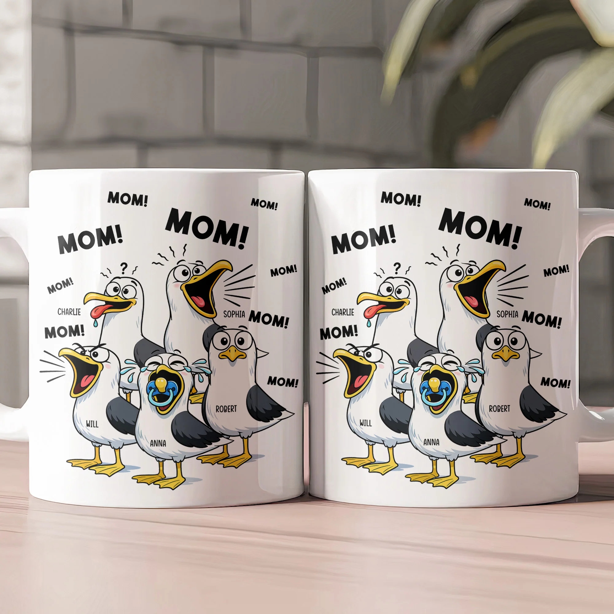 Mother's Day Gifts, Funny Mommy Mug - Mom Mom Mom Seagull - Personalized Mug - Image 3