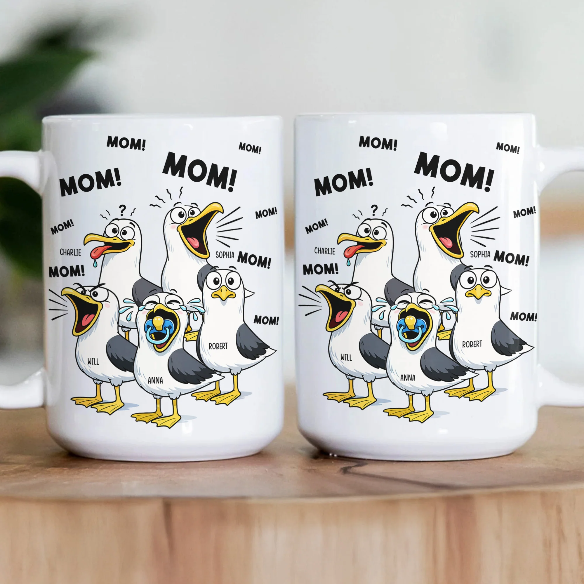 Mother's Day Gifts, Funny Mommy Mug - Mom Mom Mom Seagull - Personalized Mug - Image 6