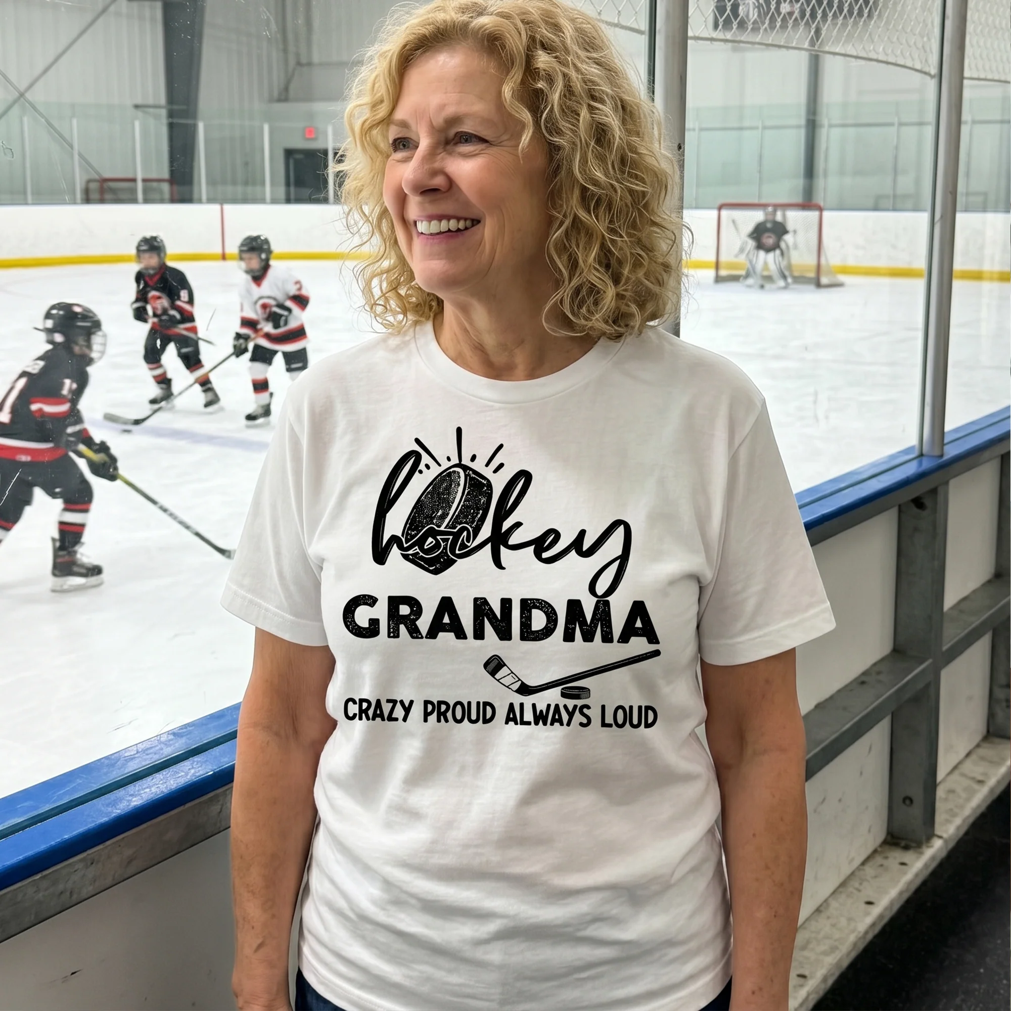 Mother's Day Gifts, Hockey Grandma, Crazy Proud, Always Loud - Personalized Shirt - Image 3
