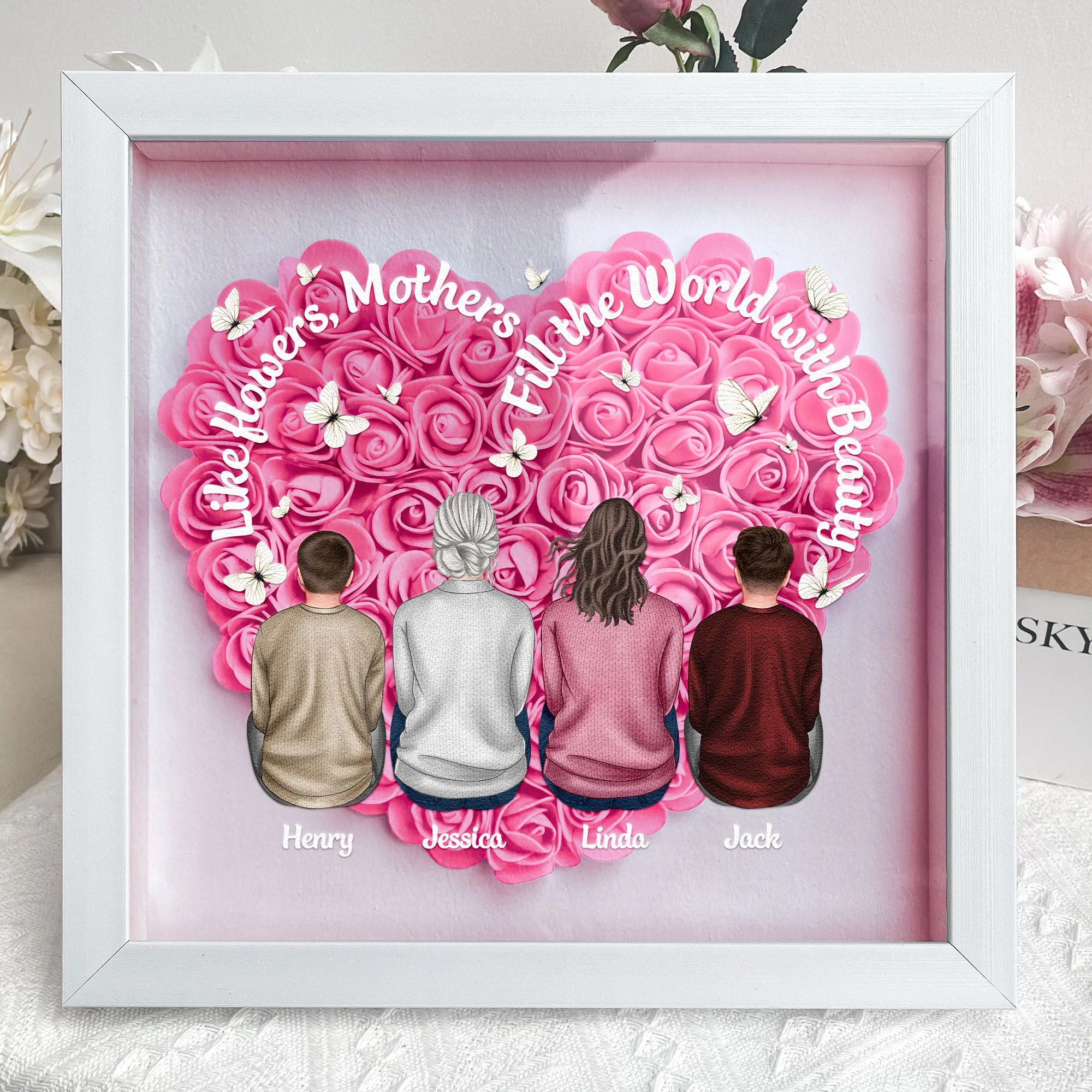 Mothers Like Flowers - Personalized Flower Shadow Box - Image 3