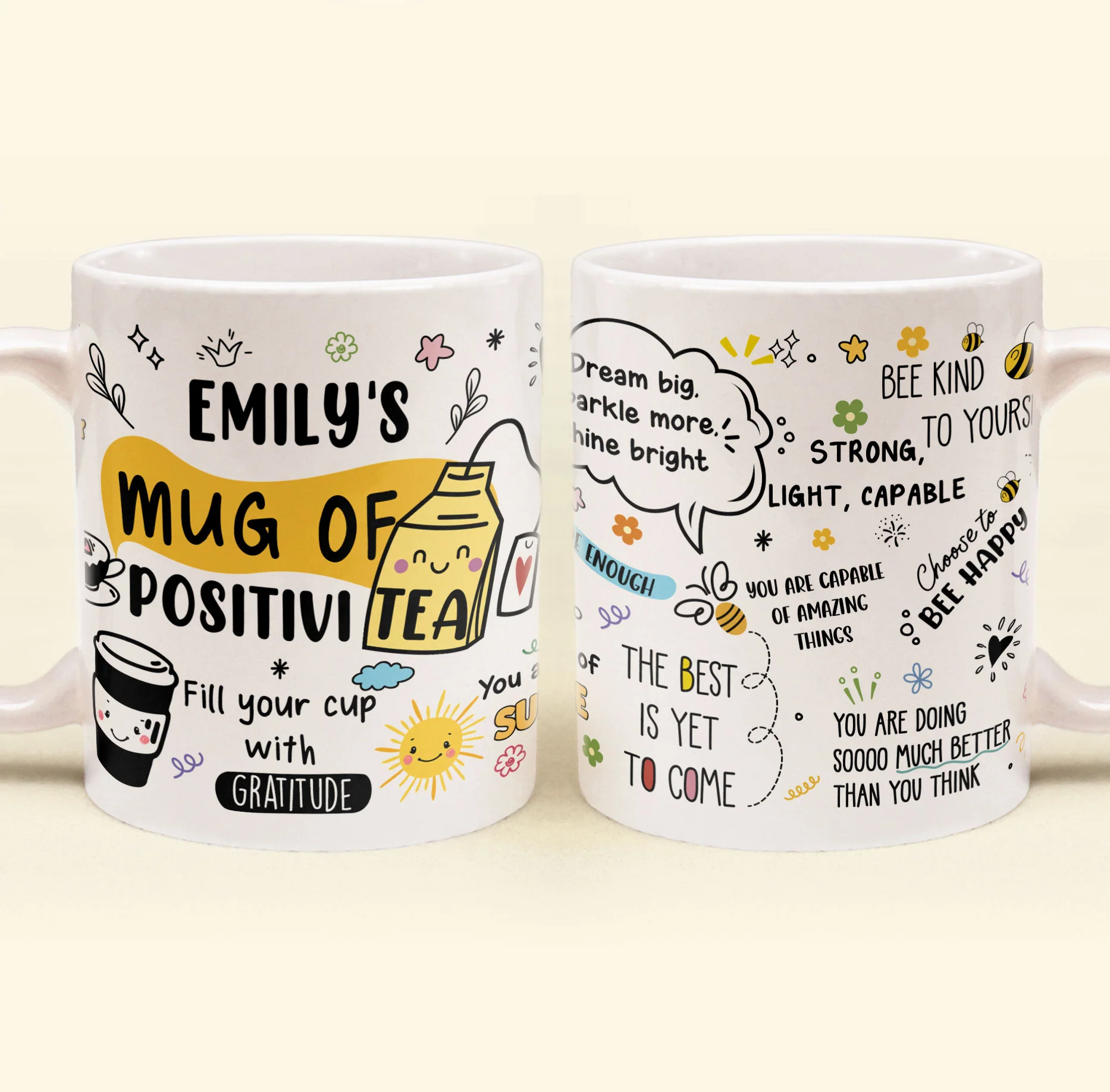 Motivational Mug - Mug Of Positivitea - Gifts For Friend, Daughter, Mom, Sister - Personalized Mug - Image 5