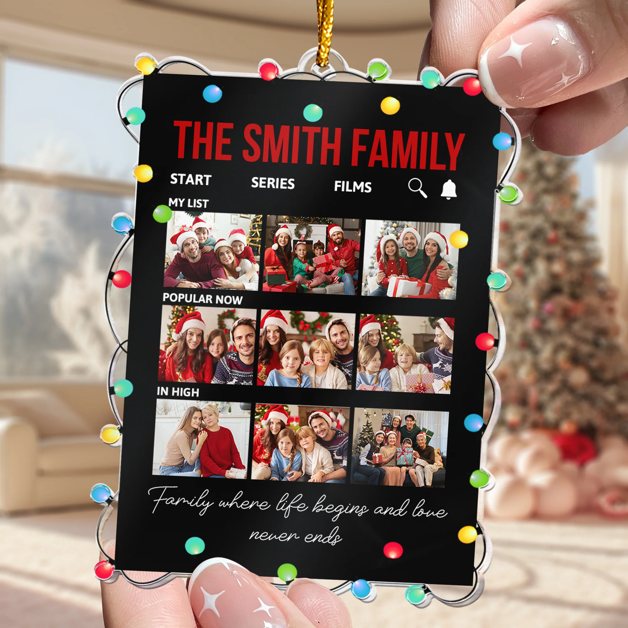 Movie Theme Family Where Life Begins - Personalized Acrylic Photo Ornament - Image 2