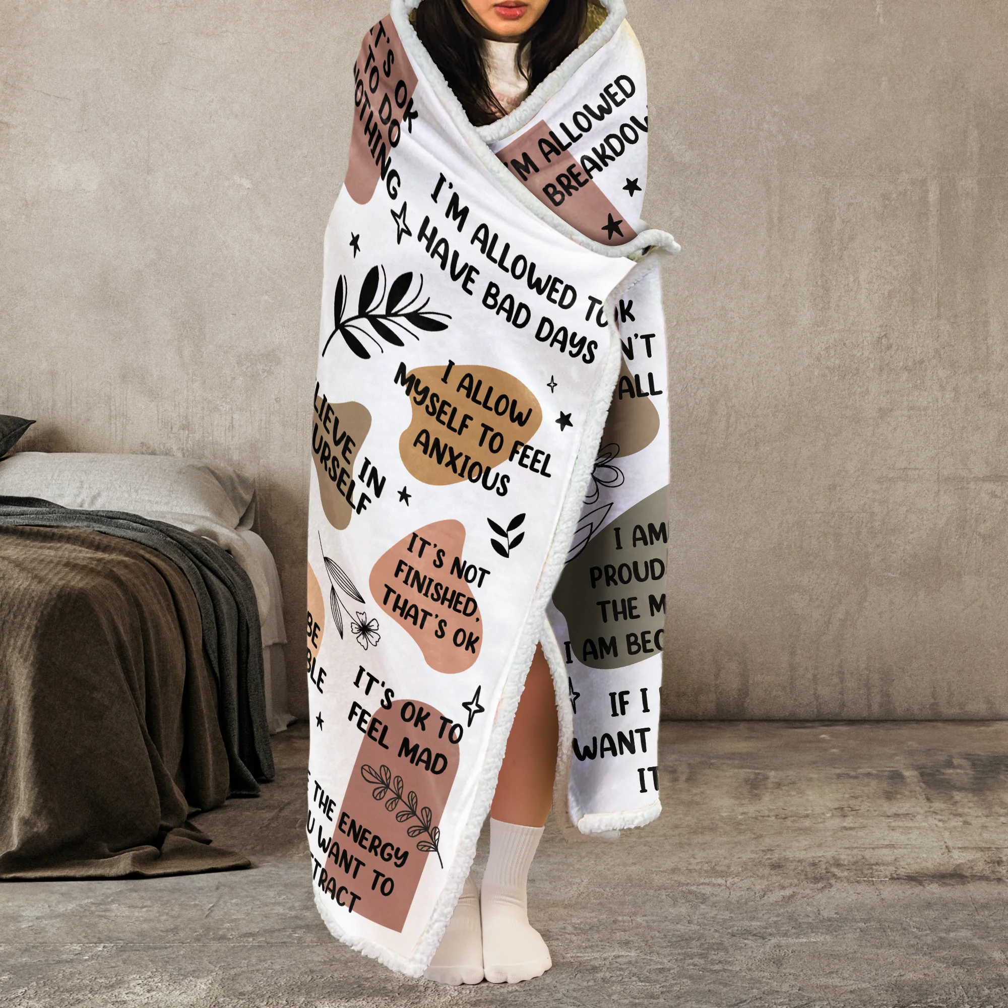 My Affirmations Blanket - Motivation Gifts For Daughter, Women, Sister - Personalized Wearable Blanket Hoodie - Image 5