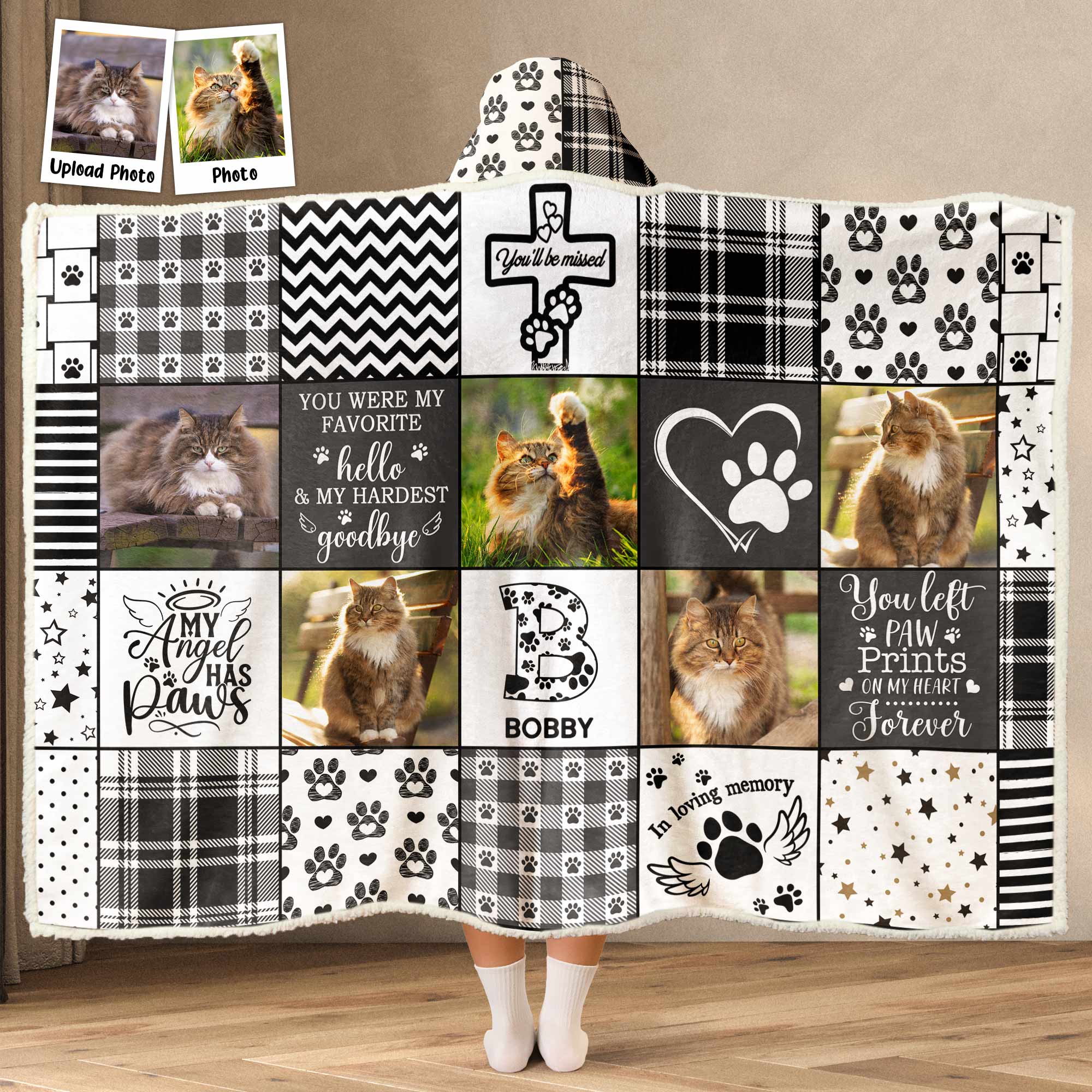 My Angel Has Paws - Personalized Photo Wearable Blanket Hoodie - Image 2