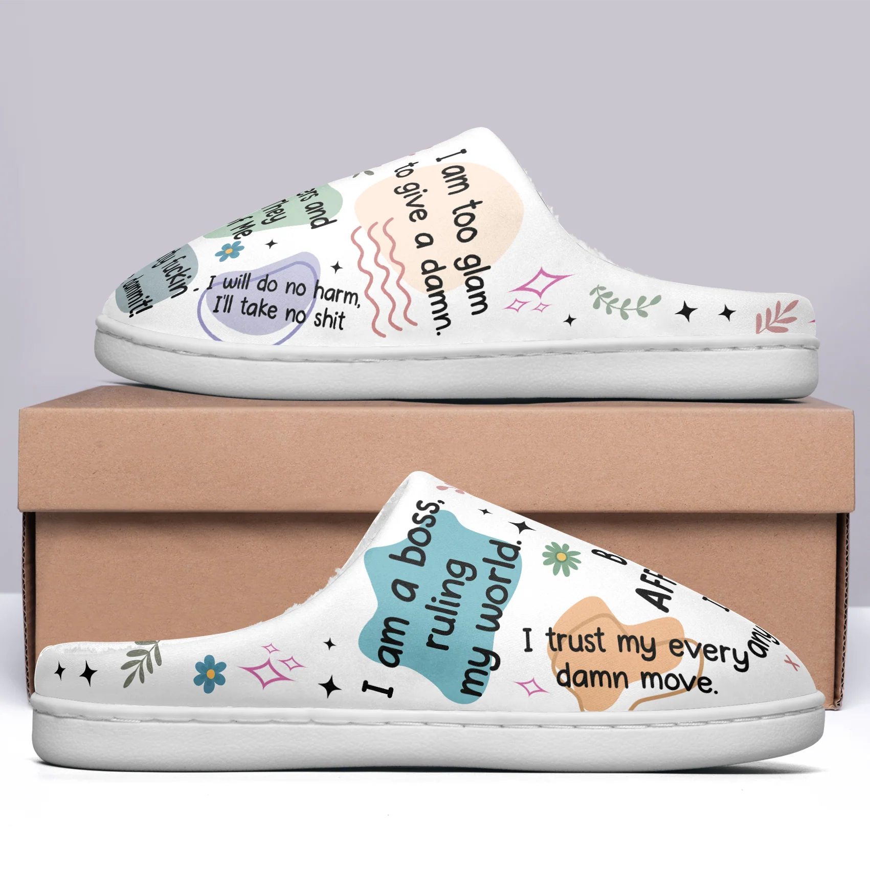 My Bad B*Tch Affirmations - Gifts For Daughter, Friends, Sister, For Me Gift - Personalized Slippers - Image 4