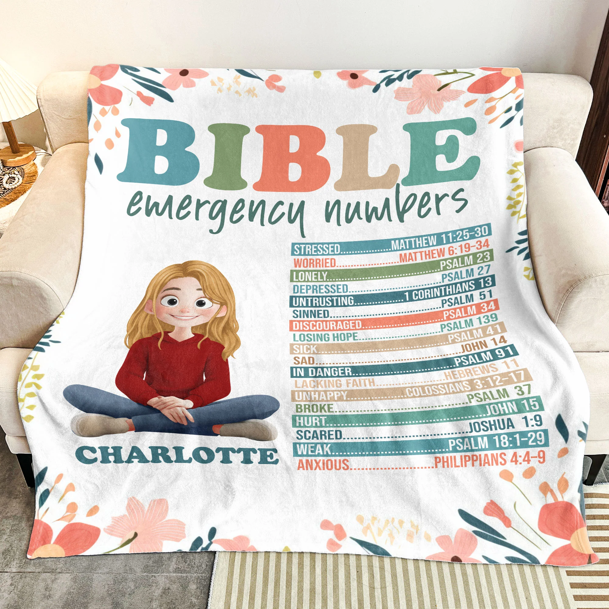 My Bible Emergency Numbers - Personalized Blanket - Image 3