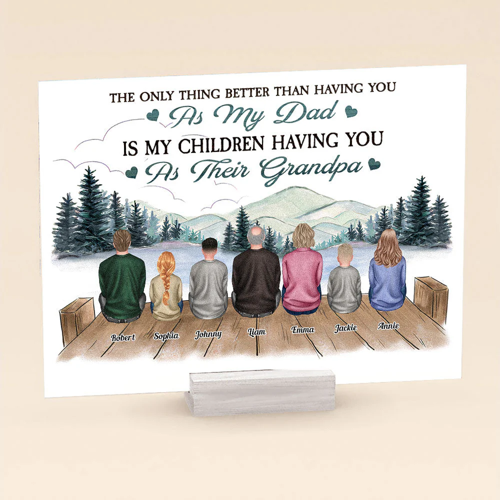 My Children Having You As Their Grandpa - Personalized Acrylic Plaque - Birthday Father's Day Gift For Father, Daddy, Grandpa - Gift From Daughters, Sons - Image 3