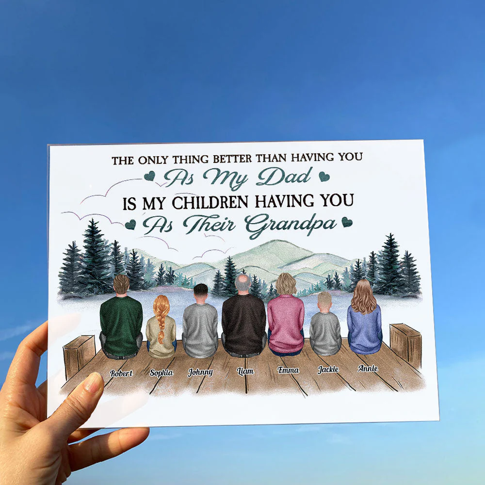 My Children Having You As Their Grandpa - Personalized Acrylic Plaque - Birthday Father's Day Gift For Father, Daddy, Grandpa - Gift From Daughters, Sons - Image 4