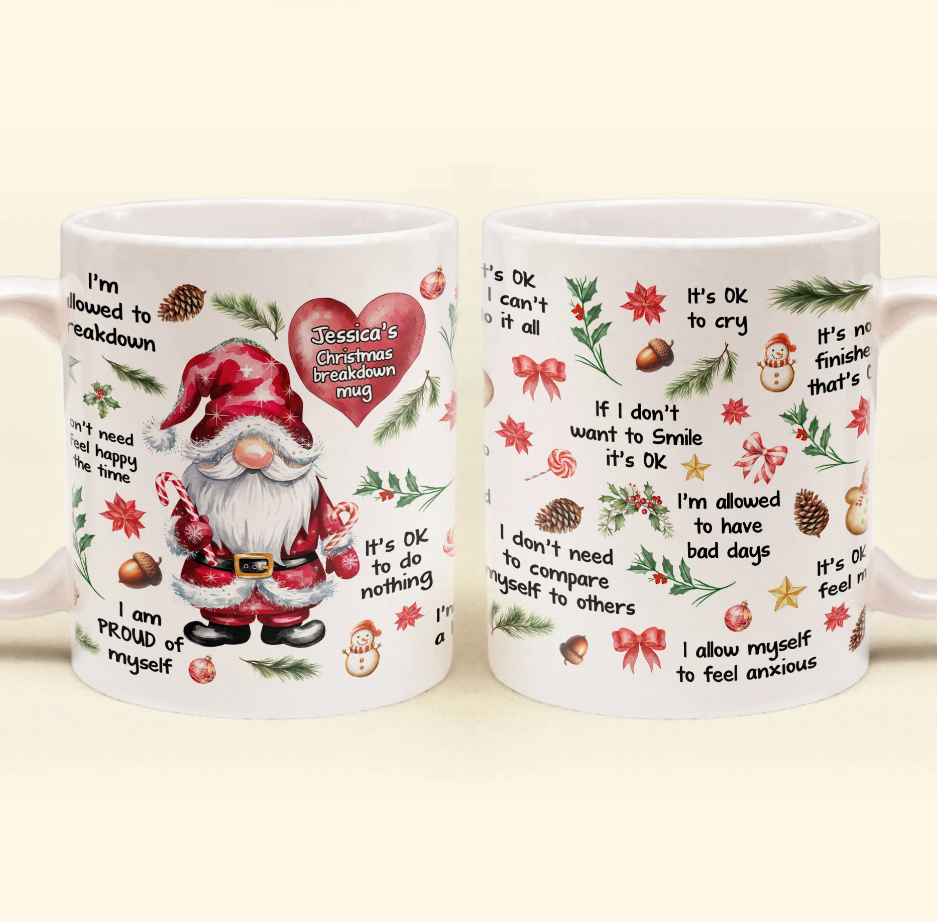My Christmas Breakdown Mug Gnome Mug - Personalized Mug - Image 2