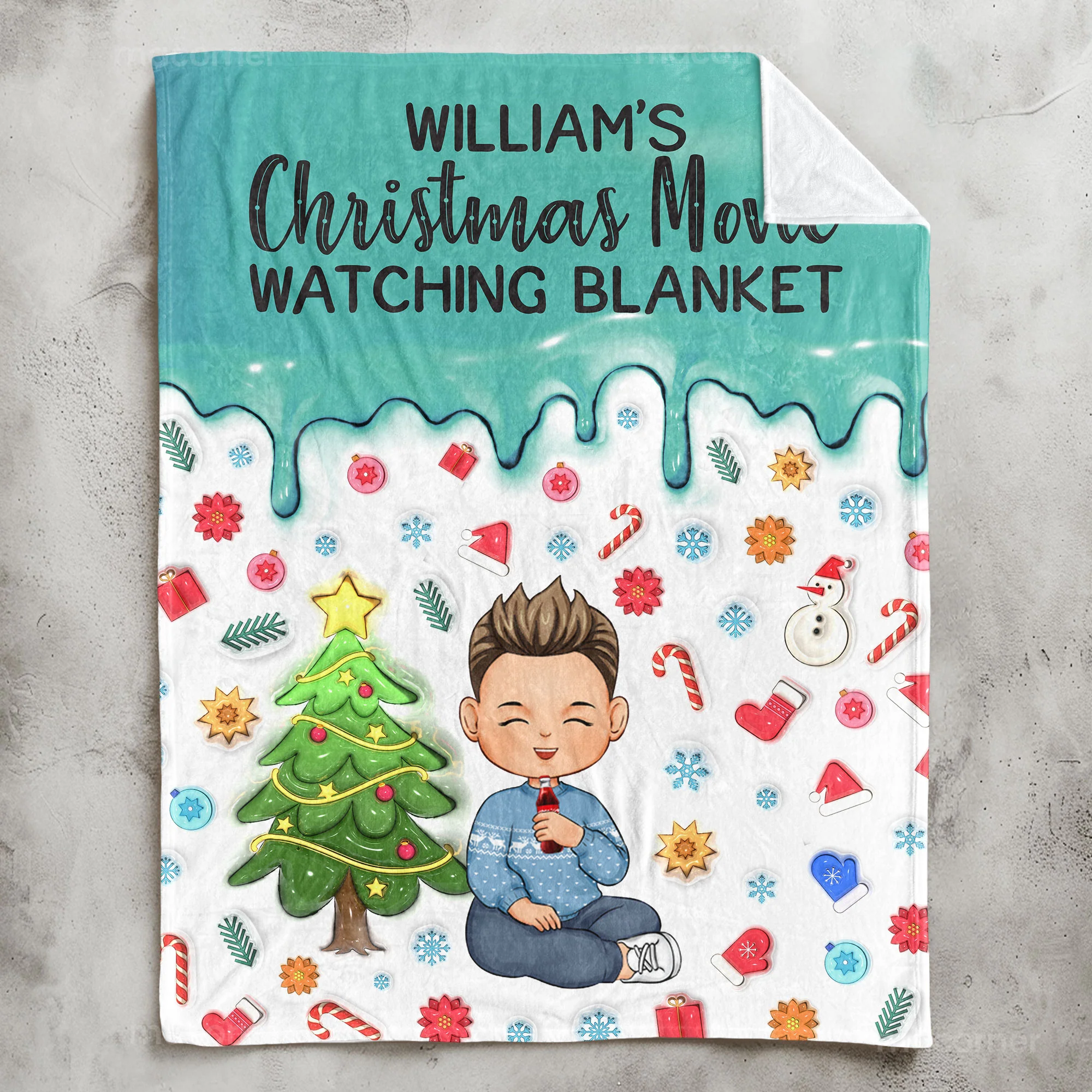 My Christmas Movie Watching Blanket - Gifts For Kids, Family, Friends - Personalized Blanket - Image 2